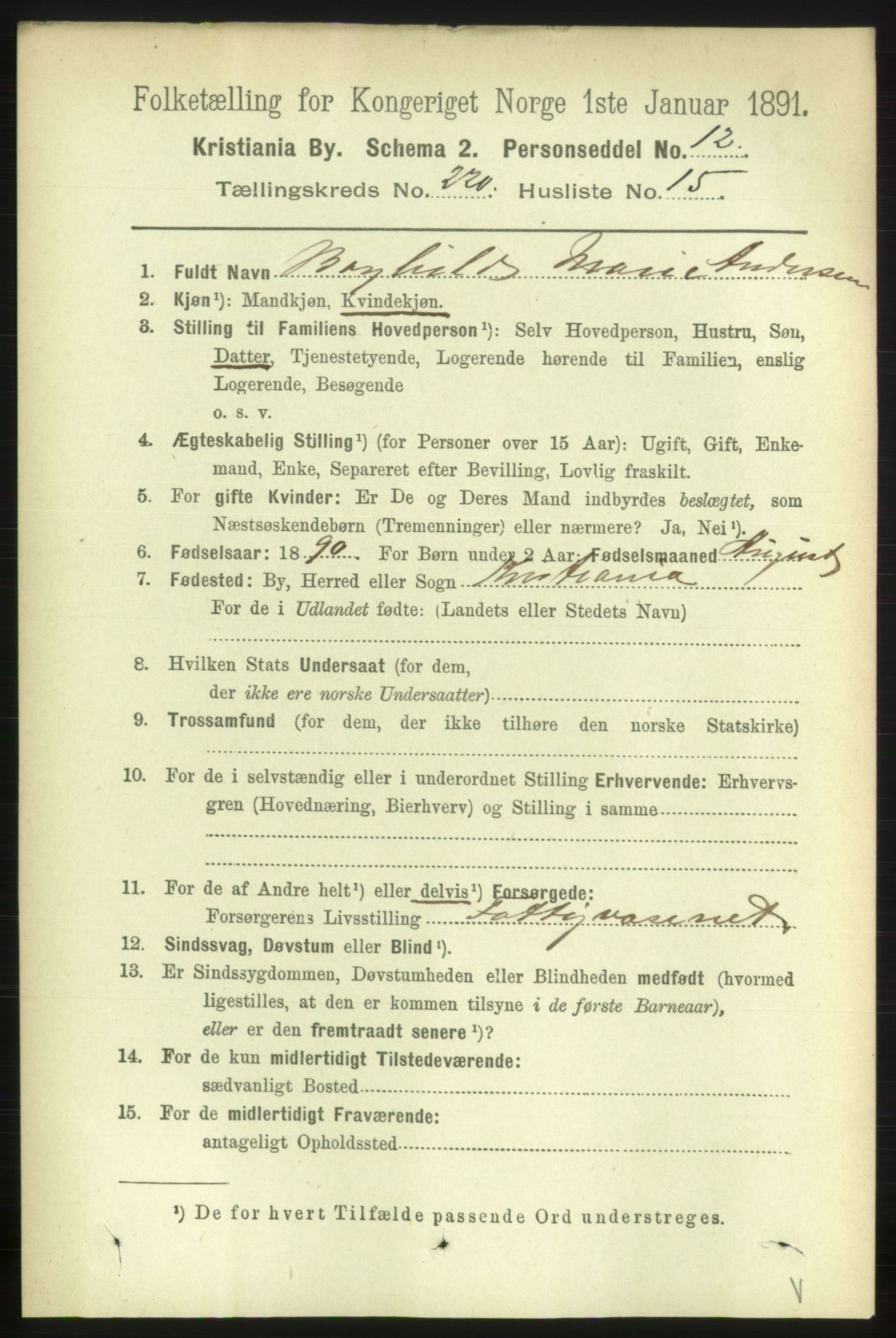 RA, 1891 census for 0301 Kristiania, 1891, p. 131410