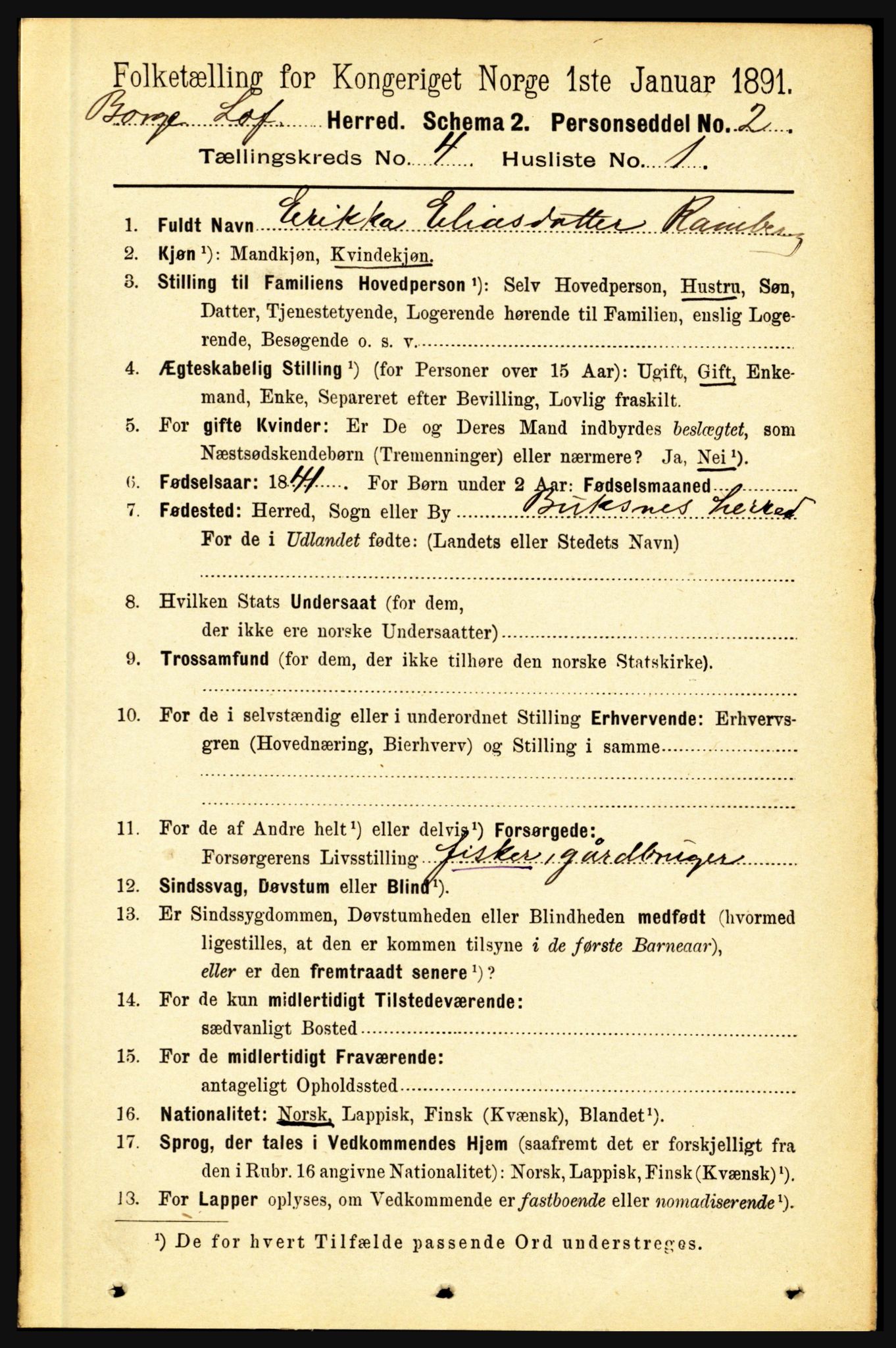 RA, 1891 census for 1862 Borge, 1891, p. 2159