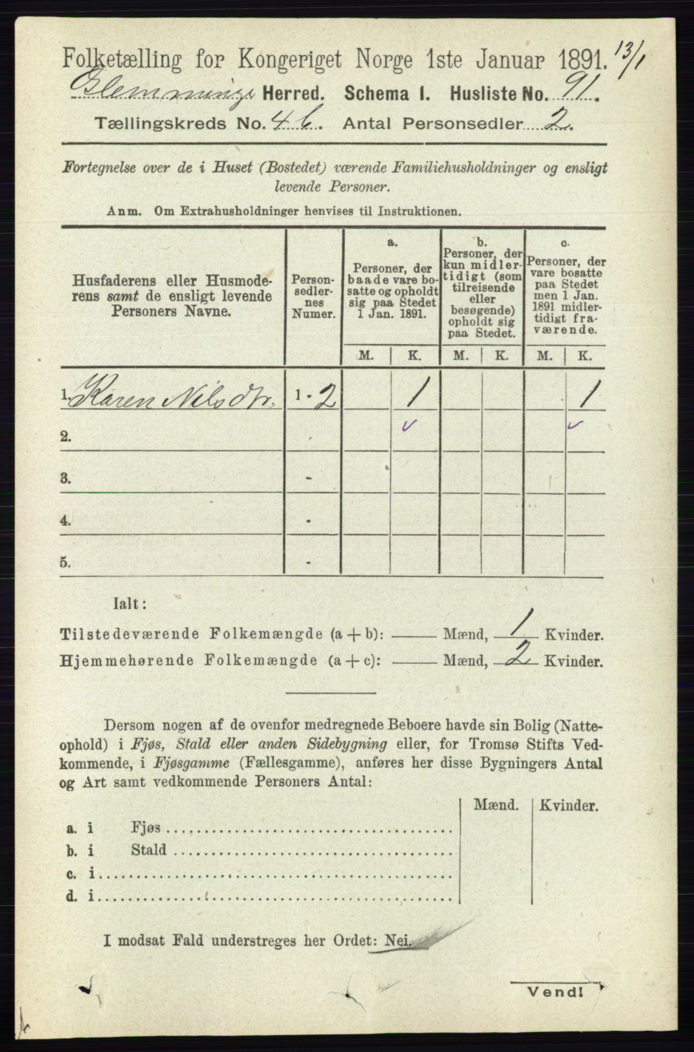 RA, 1891 census for 0132 Glemmen, 1891, p. 4824