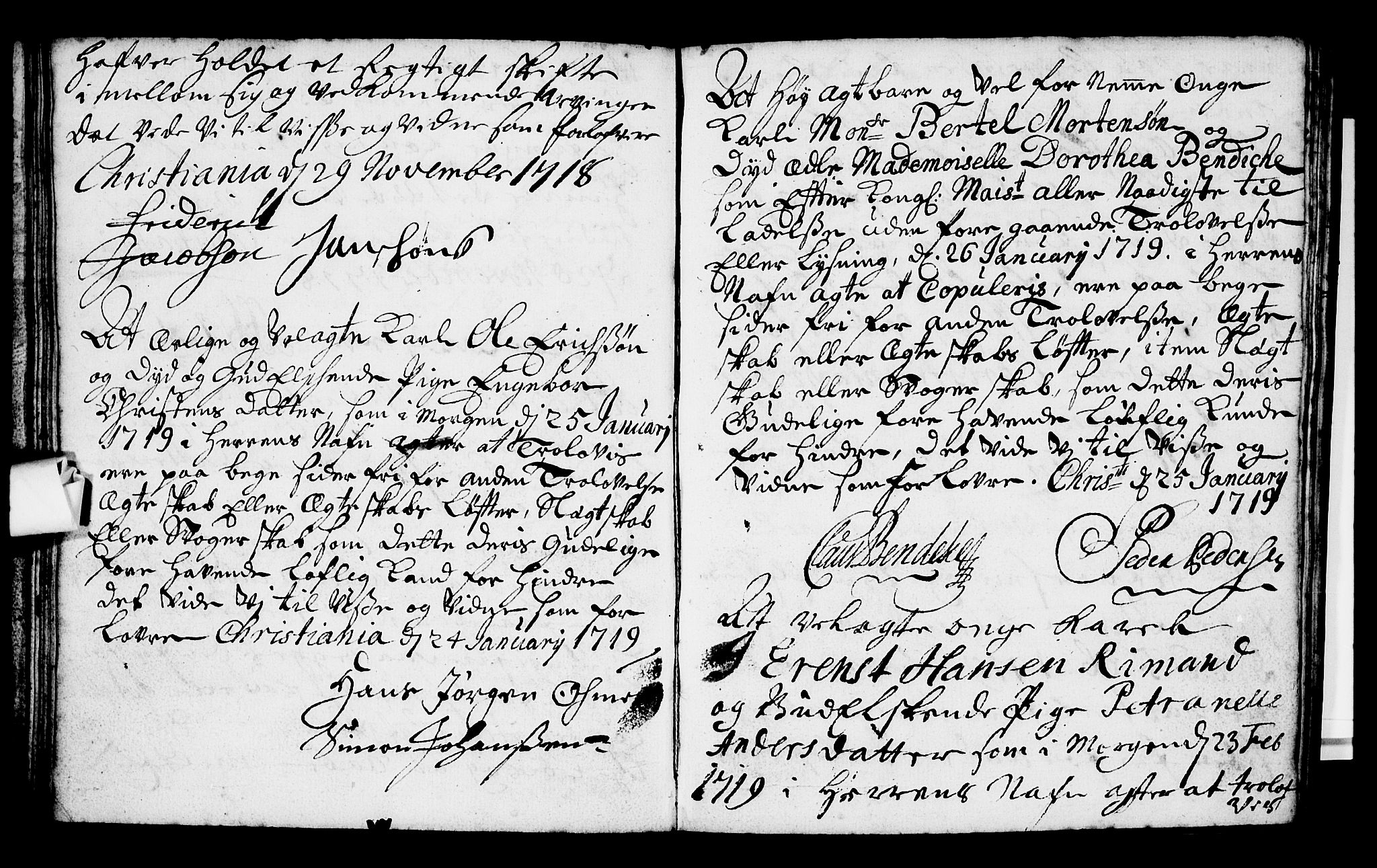 Oslo domkirke Kirkebøker, SAO/A-10752/L/La/L0002: Best man's statements no. 2, 1716-1719