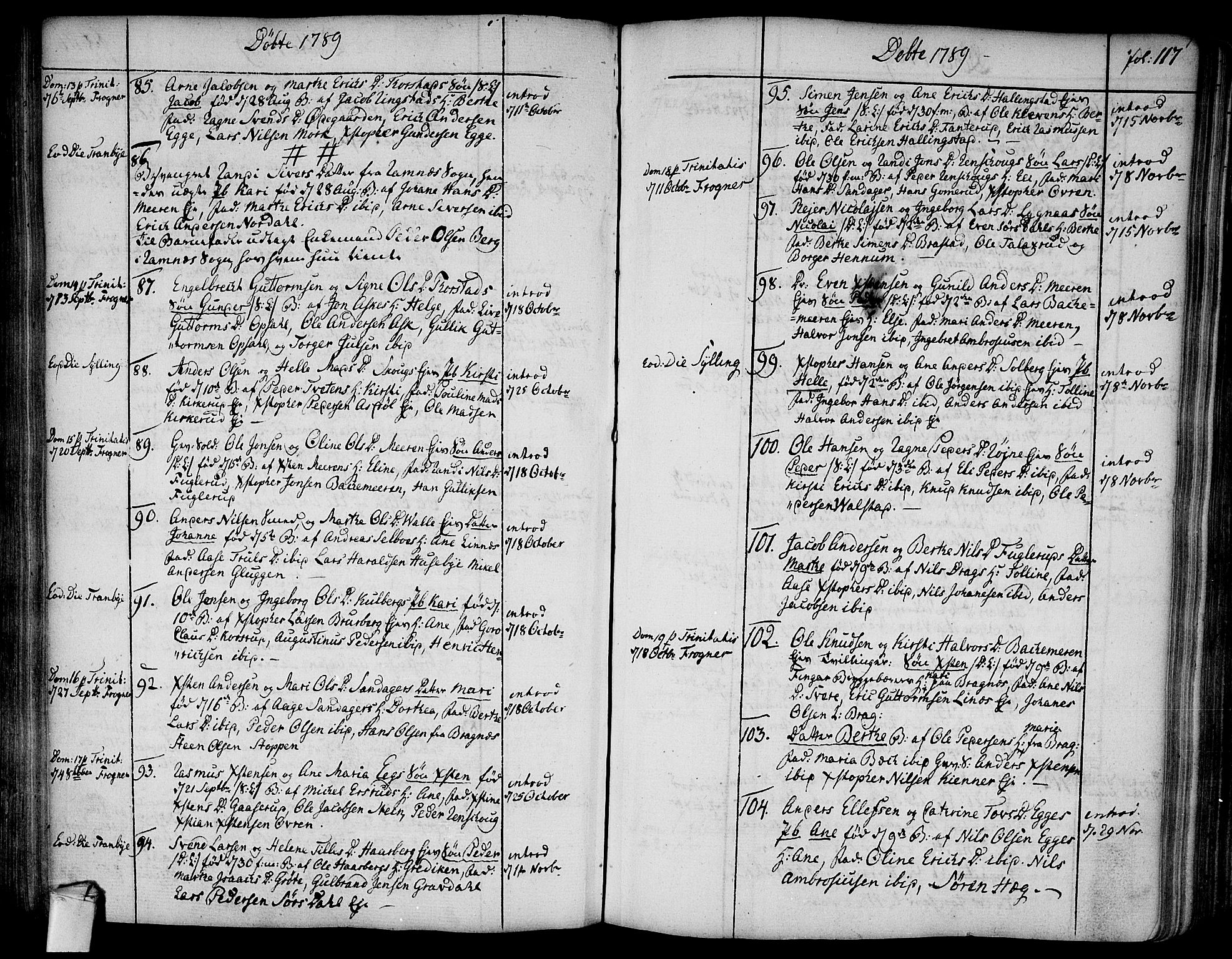 Lier kirkebøker, AV/SAKO-A-230/F/Fa/L0006: Parish register (official) no. I 6, 1777-1794, p. 117