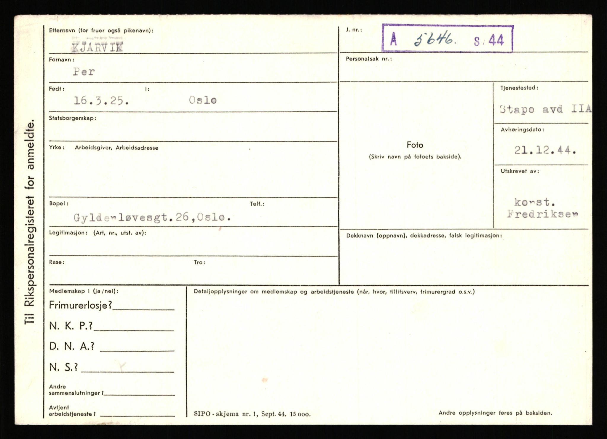 Statspolitiet - Hovedkontoret / Osloavdelingen, AV/RA-S-1329/C/Ca/L0008: Johan(nes)sen - Knoph, 1943-1945, p. 4371