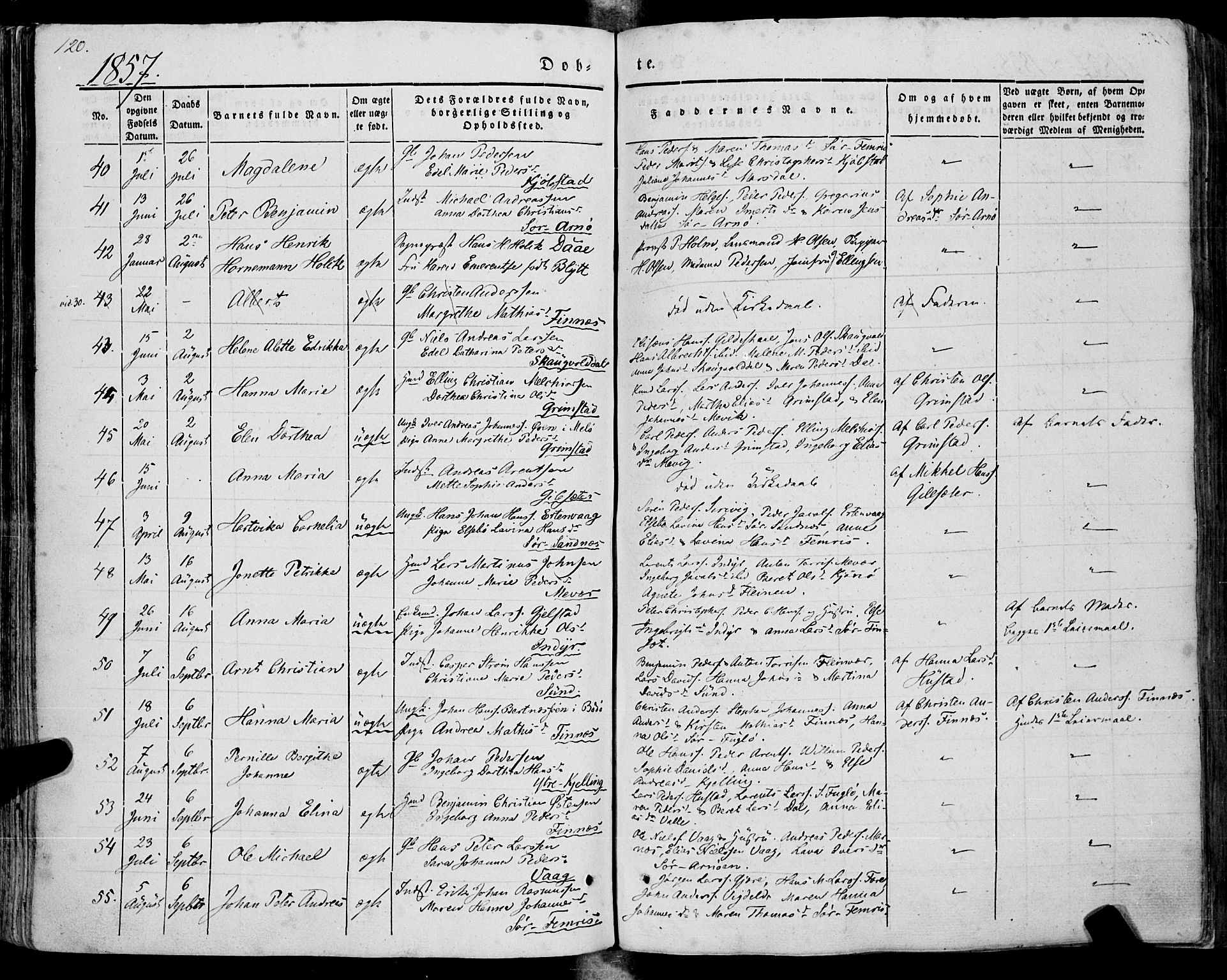 Ministerialprotokoller, klokkerbøker og fødselsregistre - Nordland, SAT/A-1459/805/L0097: Parish register (official) no. 805A04, 1837-1861, p. 120