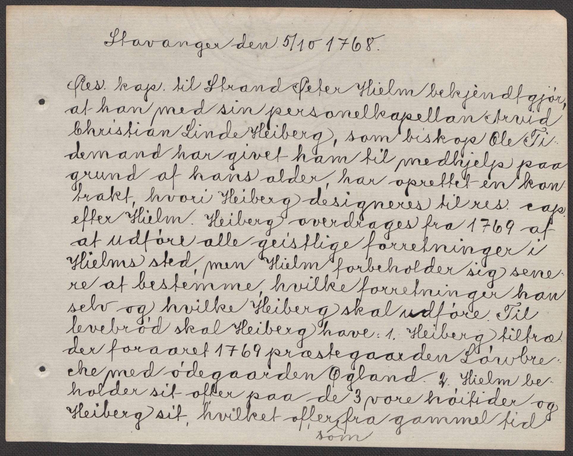 Riksarkivets diplomsamling, RA/EA-5965/F15/L0031: Prestearkiv - Aust-Agder, Vest-Agder og Rogaland, 1575-1768, p. 177