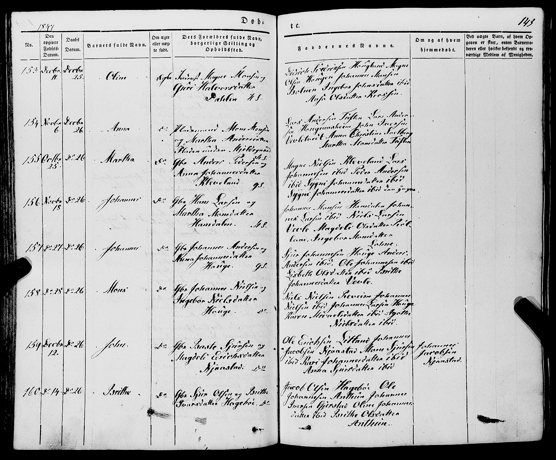 Haus sokneprestembete, SAB/A-75601/H/Haa: Parish register (official) no. A 15, 1838-1847, p. 143