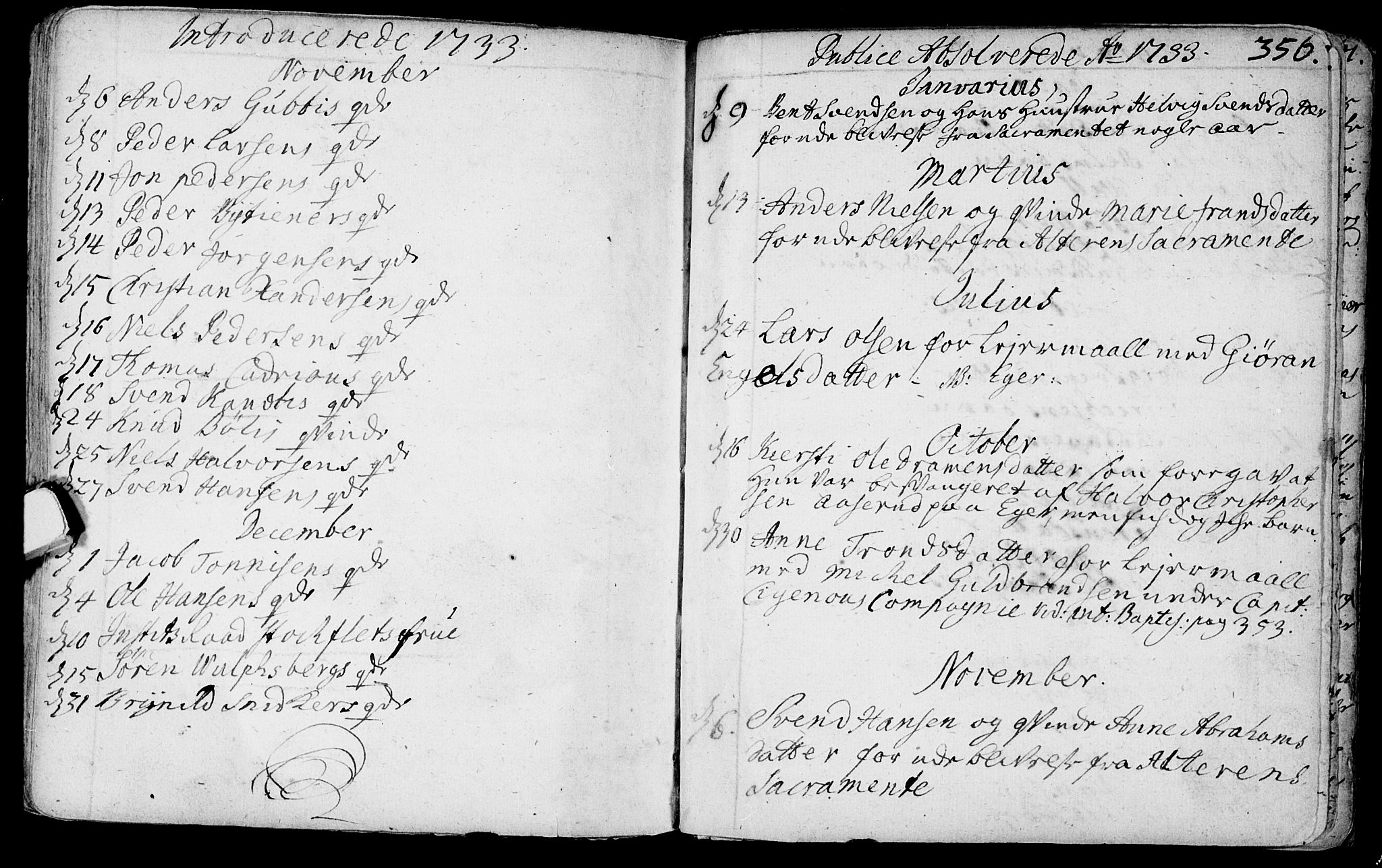Bragernes kirkebøker, SAKO/A-6/F/Fa/L0003: Parish register (official) no. I 3, 1706-1734, p. 356