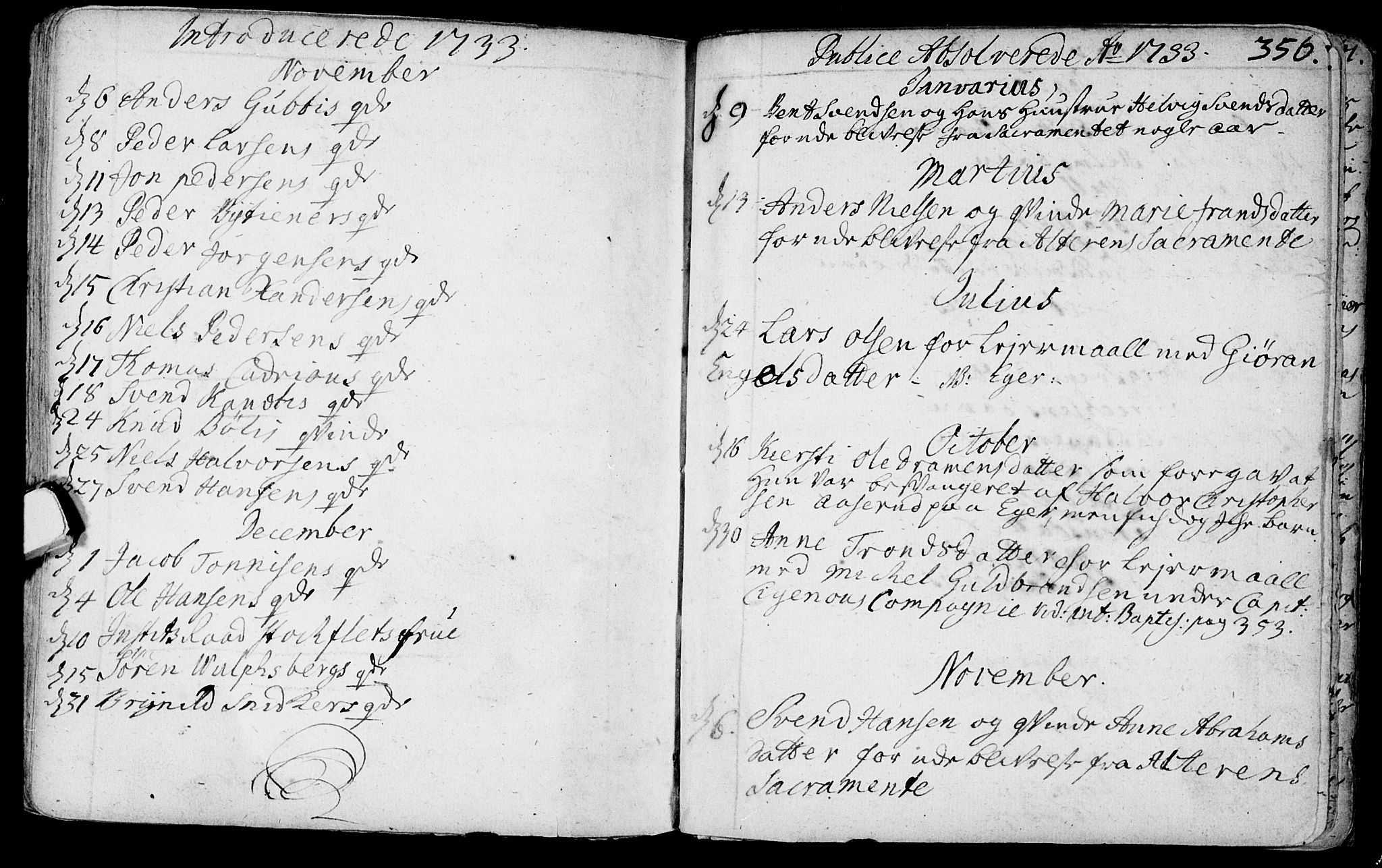 Bragernes kirkebøker, AV/SAKO-A-6/F/Fa/L0003: Parish register (official) no. I 3, 1706-1734, p. 356