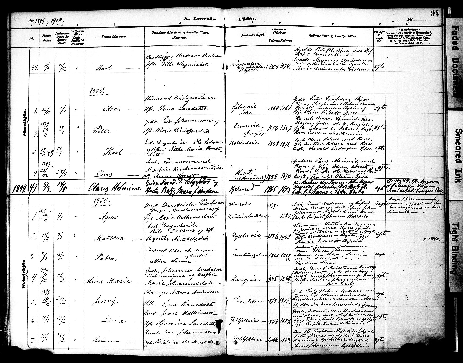 Nes prestekontor, Hedmark, SAH/PREST-020/K/Ka/L0009: Parish register (official) no. 9, 1887-1905, p. 94