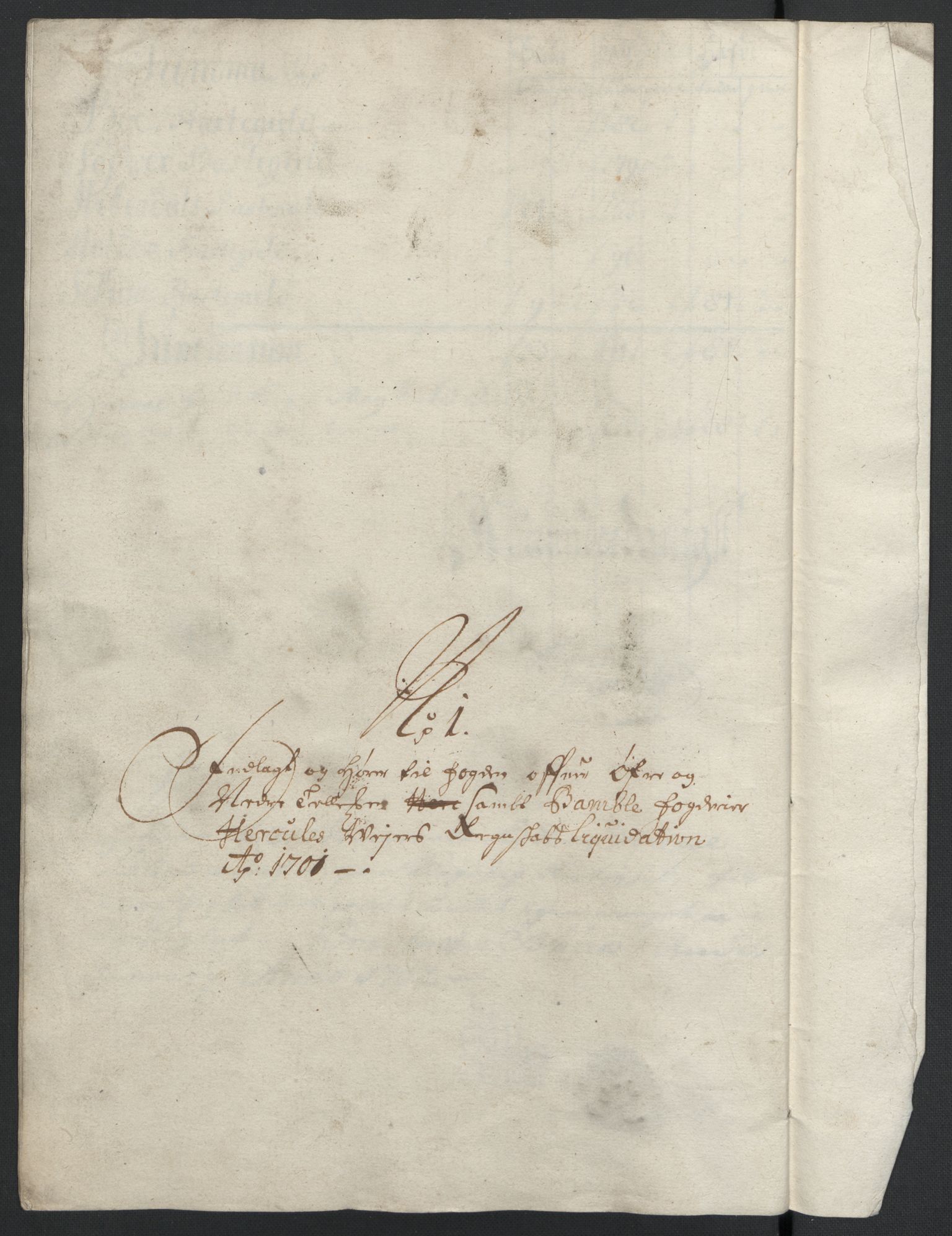 Rentekammeret inntil 1814, Reviderte regnskaper, Fogderegnskap, AV/RA-EA-4092/R36/L2105: Fogderegnskap Øvre og Nedre Telemark og Bamble, 1701, p. 39