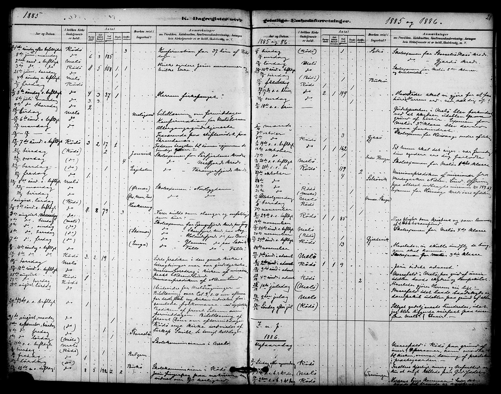 Ministerialprotokoller, klokkerbøker og fødselsregistre - Nordland, SAT/A-1459/841/L0609: Parish register (official) no. 841A13, 1878-1902, p. 211