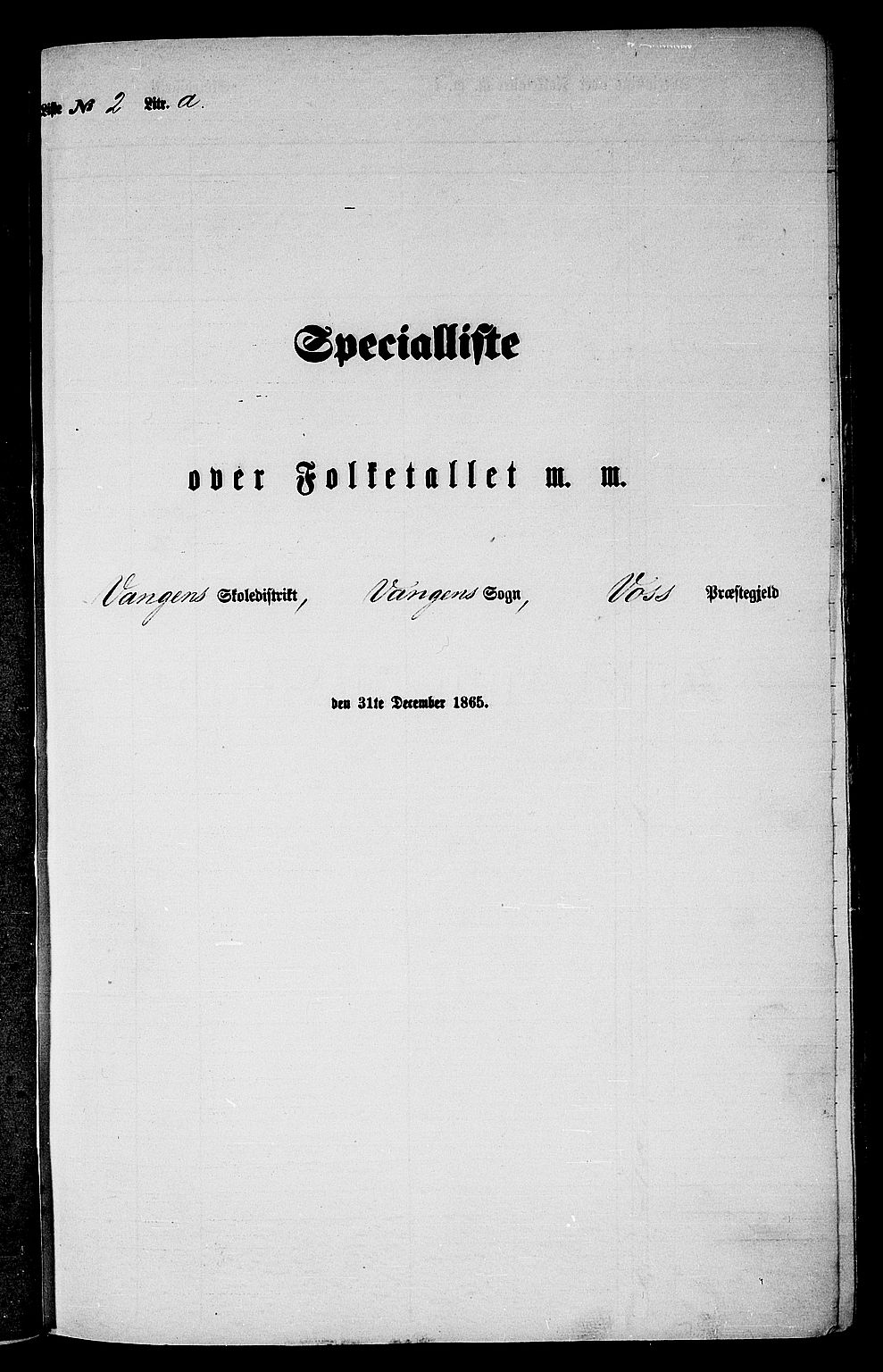 RA, 1865 census for Voss, 1865, p. 43