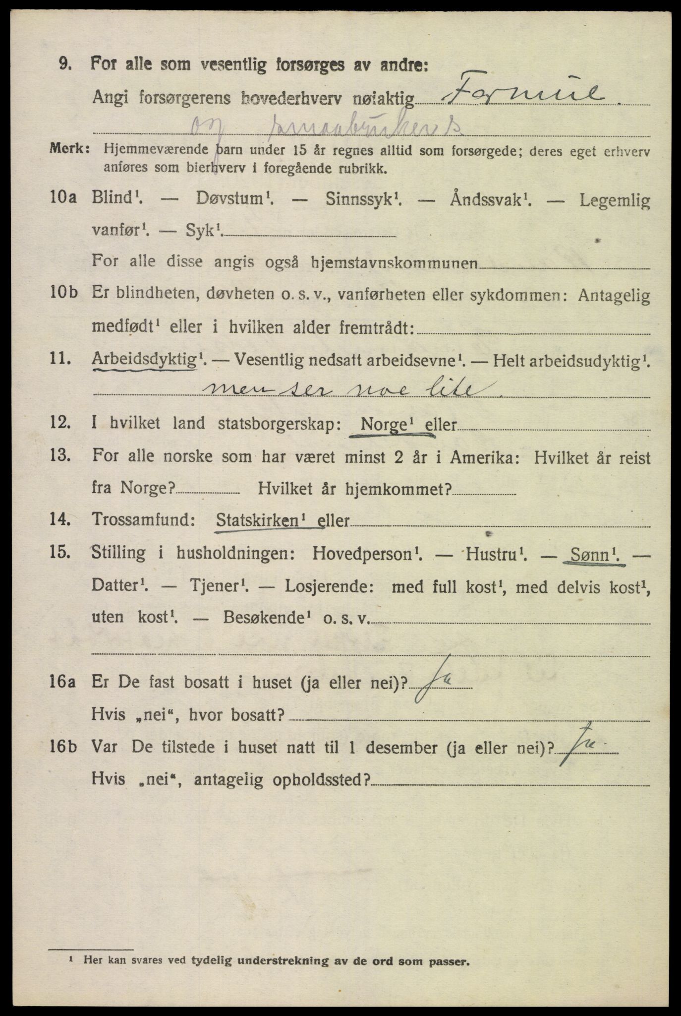 SAK, 1920 census for Randesund, 1920, p. 2795