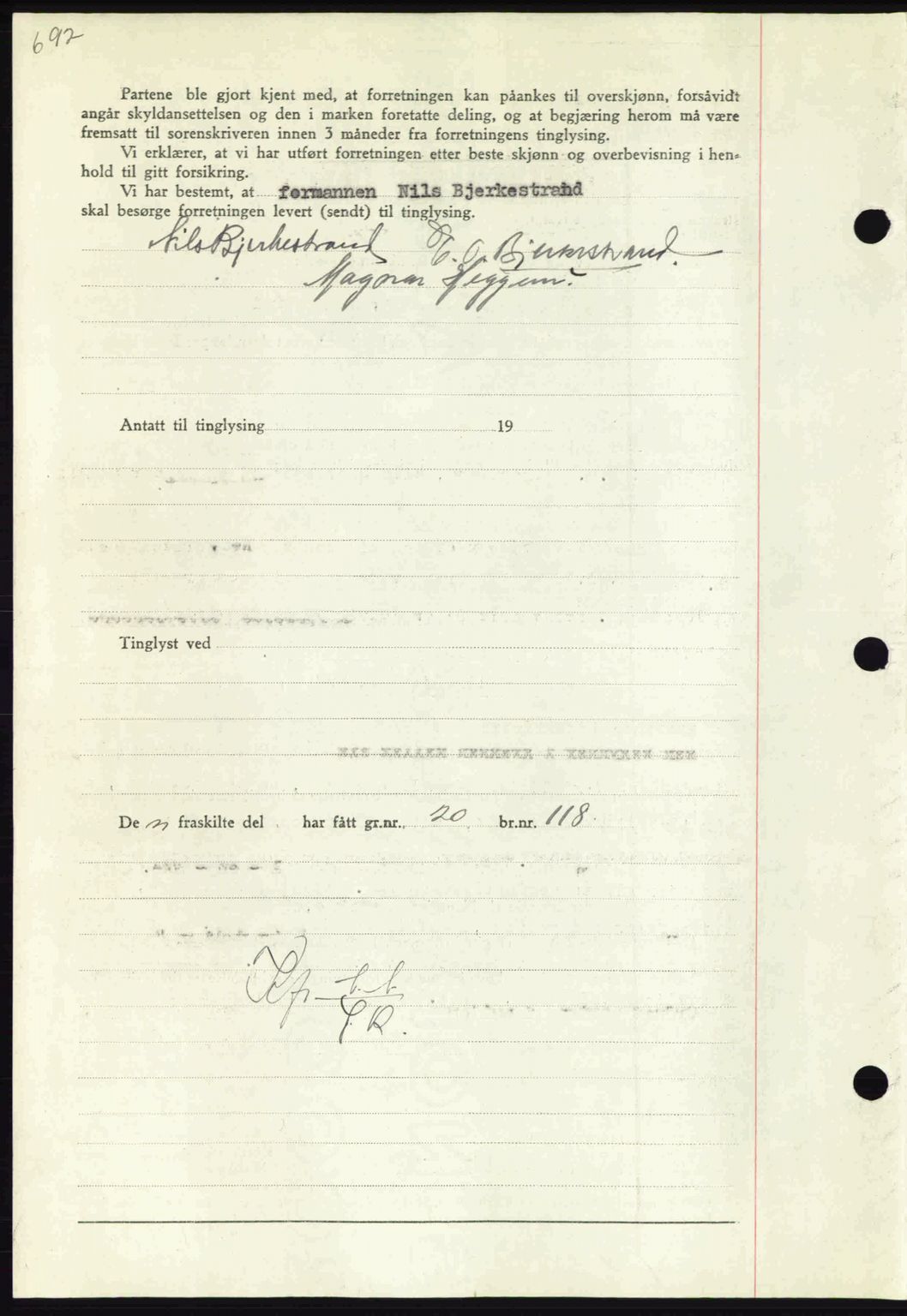 Nordmøre sorenskriveri, AV/SAT-A-4132/1/2/2Ca: Mortgage book no. A92, 1942-1942, Diary no: : 1280/1942