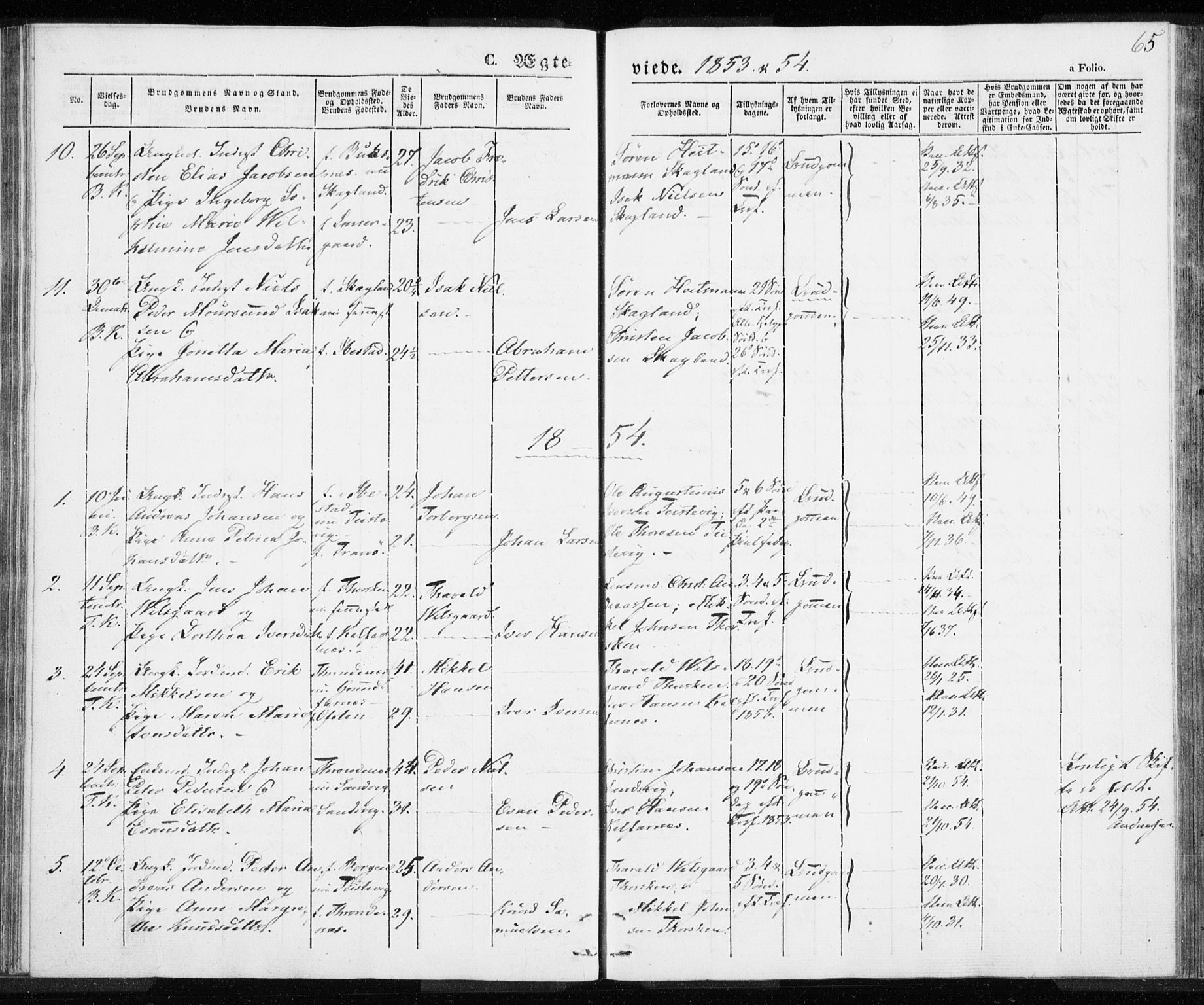 Berg sokneprestkontor, AV/SATØ-S-1318/G/Ga/Gaa/L0001kirke: Parish register (official) no. 1, 1846-1859, p. 65