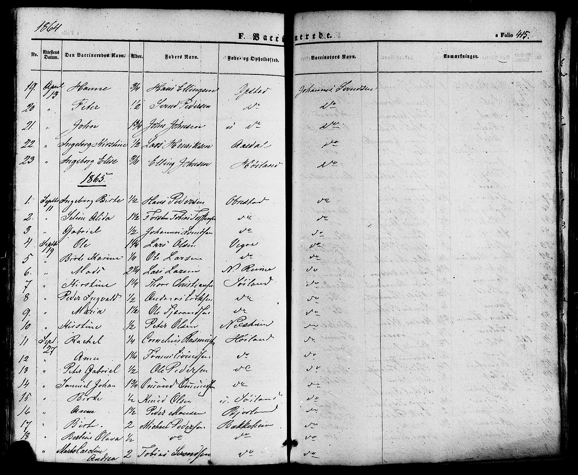 Hå sokneprestkontor, SAST/A-101801/001/30BA/L0008: Parish register (official) no. A 7, 1853-1878, p. 415
