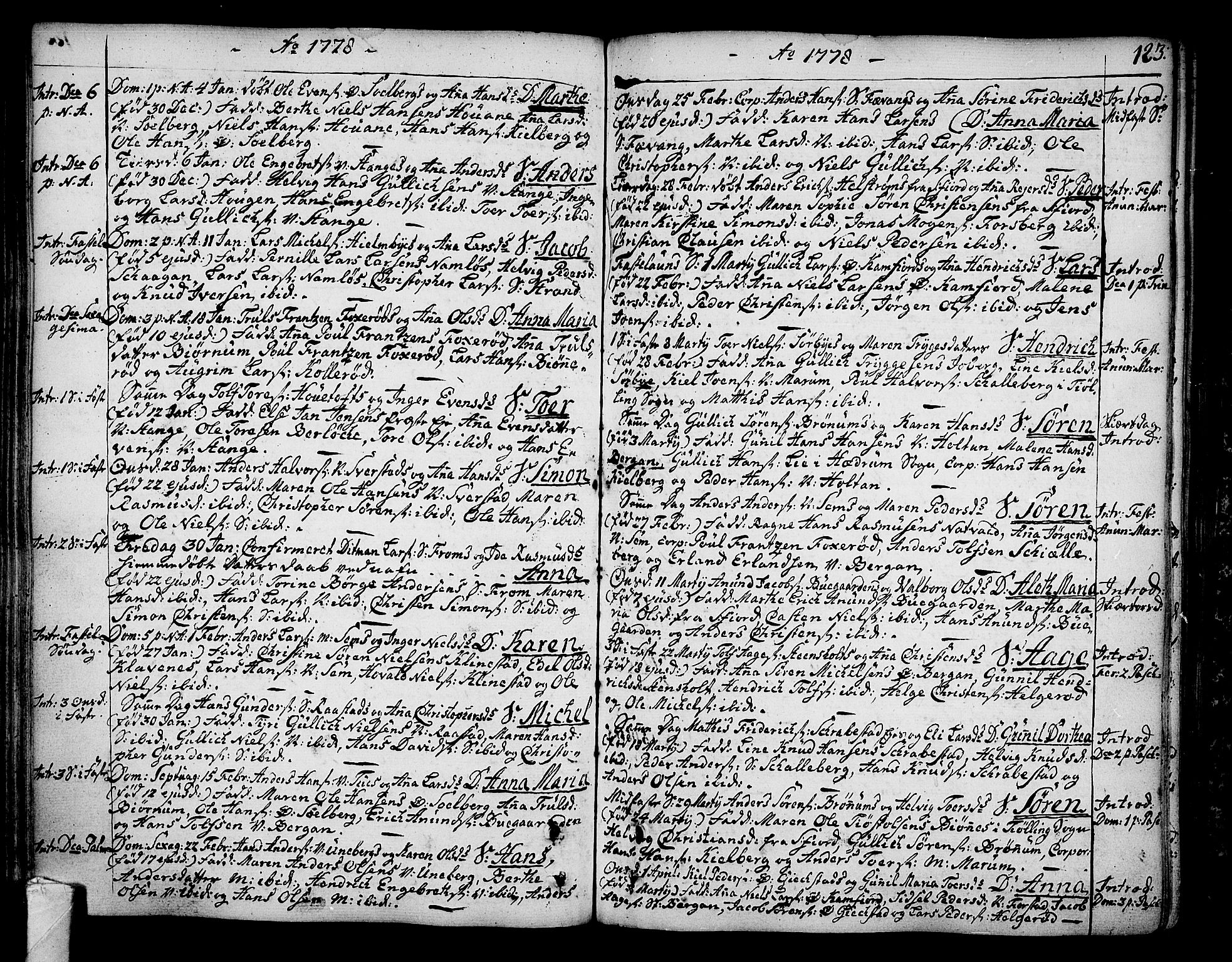 Sandar kirkebøker, SAKO/A-243/F/Fa/L0002: Parish register (official) no. 2, 1733-1788, p. 123