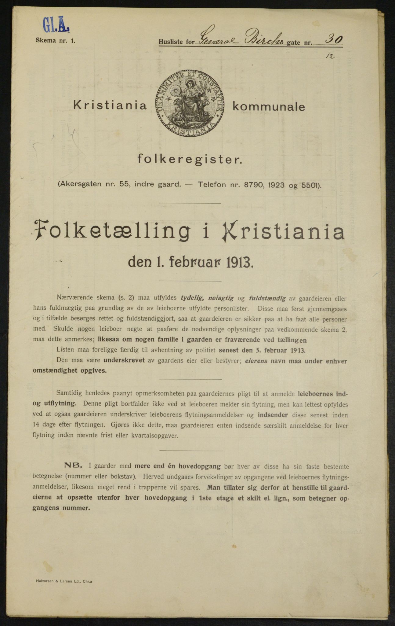 OBA, Municipal Census 1913 for Kristiania, 1913, p. 29171