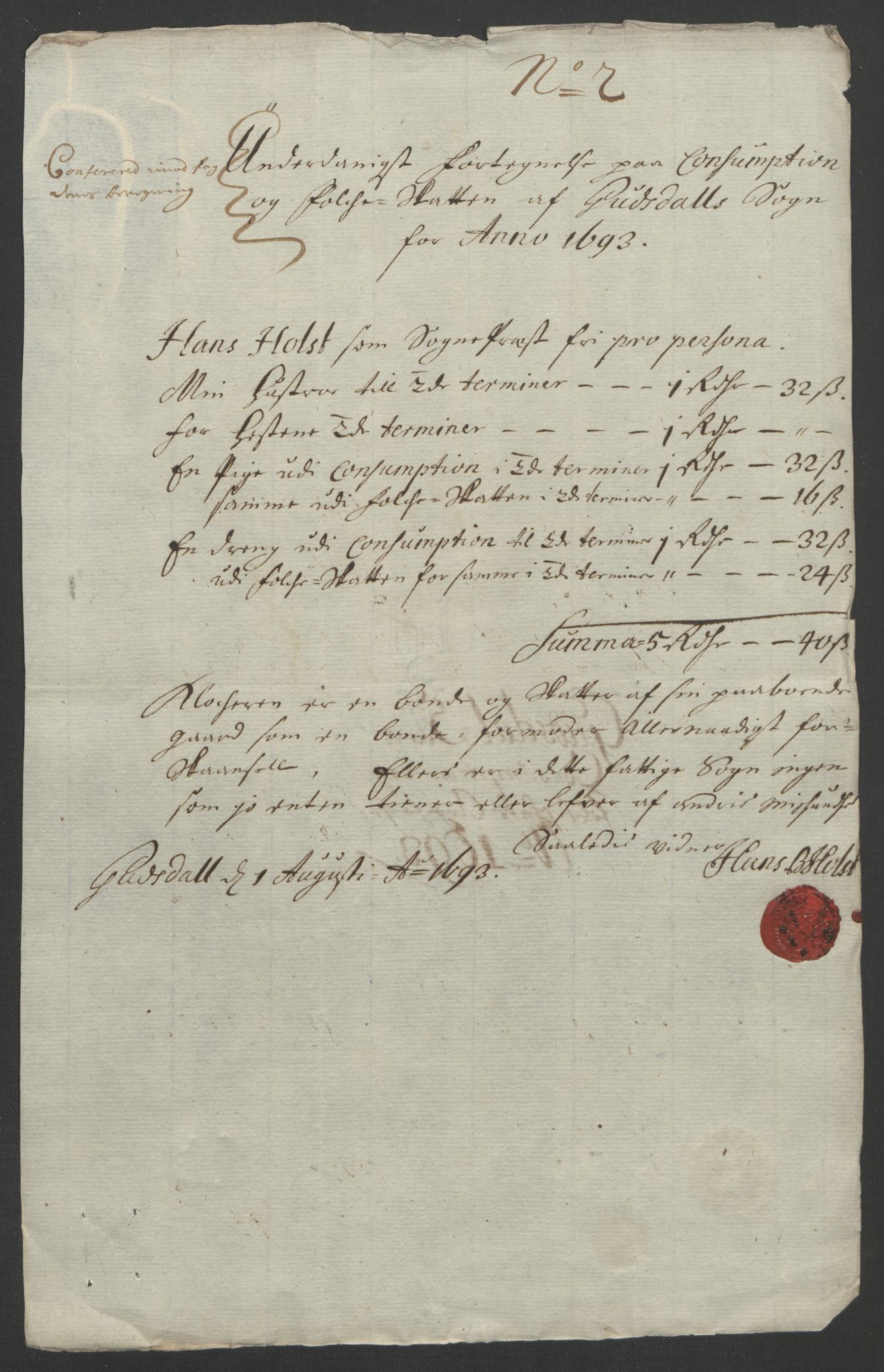 Rentekammeret inntil 1814, Reviderte regnskaper, Fogderegnskap, AV/RA-EA-4092/R17/L1167: Fogderegnskap Gudbrandsdal, 1693, p. 326