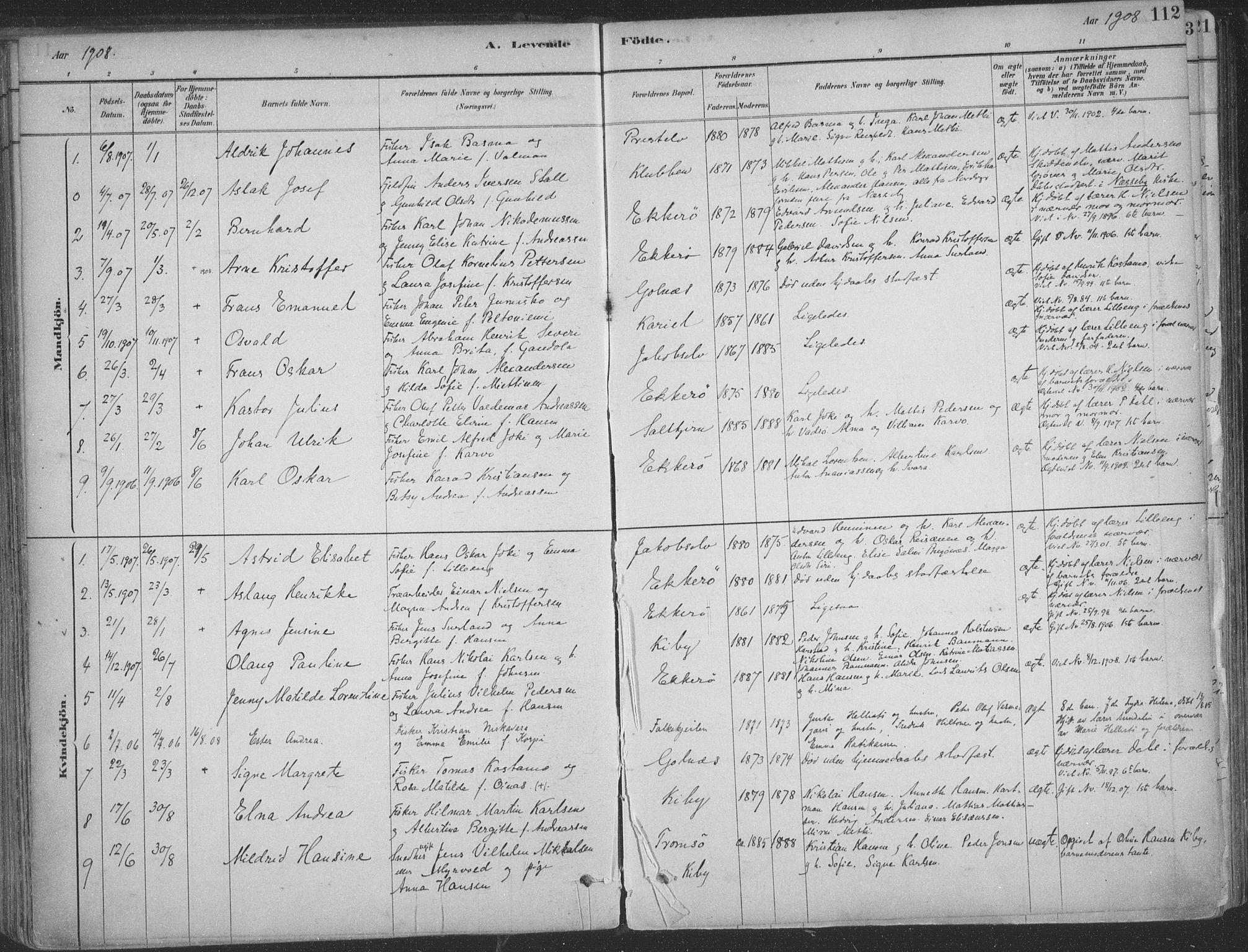 Vadsø sokneprestkontor, SATØ/S-1325/H/Ha/L0009kirke: Parish register (official) no. 9, 1881-1917, p. 112