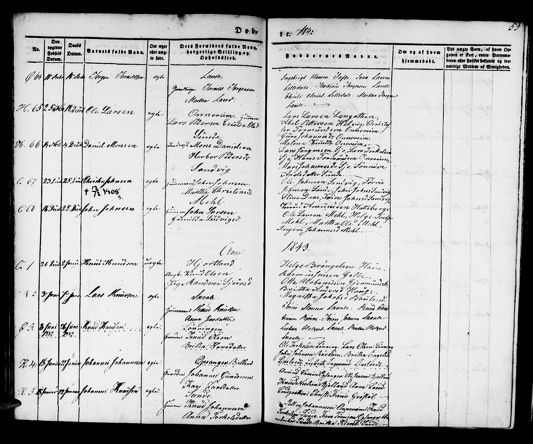 Kvinnherad sokneprestembete, SAB/A-76401/H/Haa: Parish register (official) no. A 6, 1835-1843, p. 53