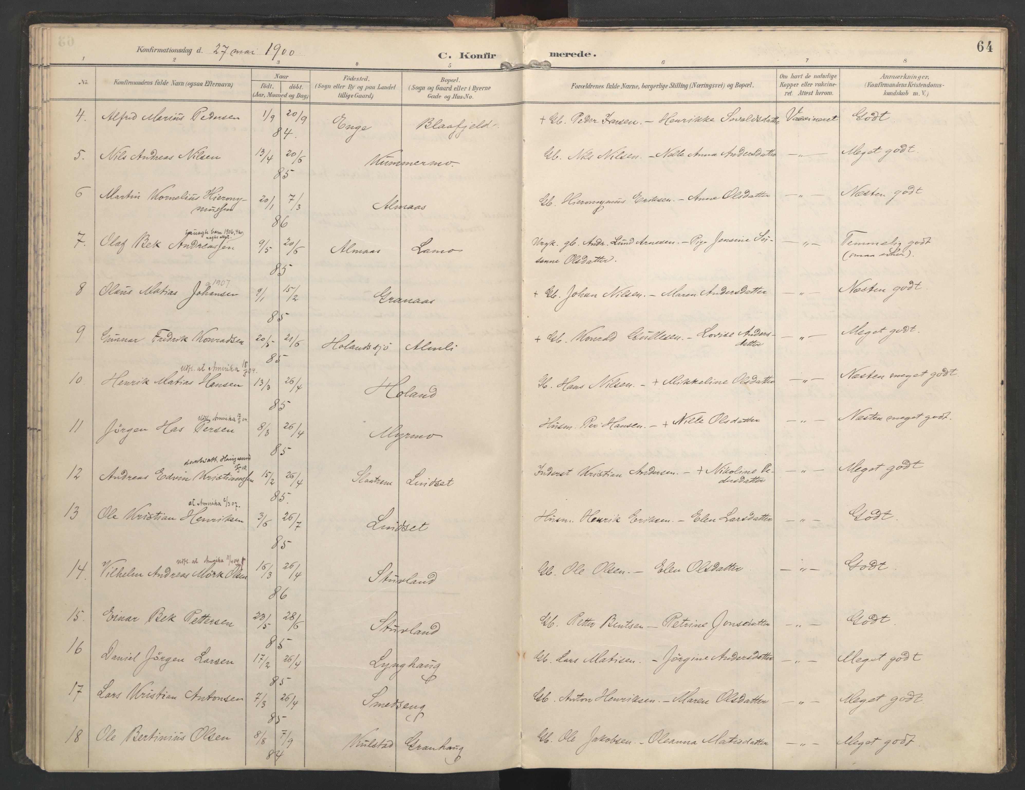 Ministerialprotokoller, klokkerbøker og fødselsregistre - Nordland, SAT/A-1459/821/L0317: Parish register (official) no. 821A01, 1892-1907, p. 64