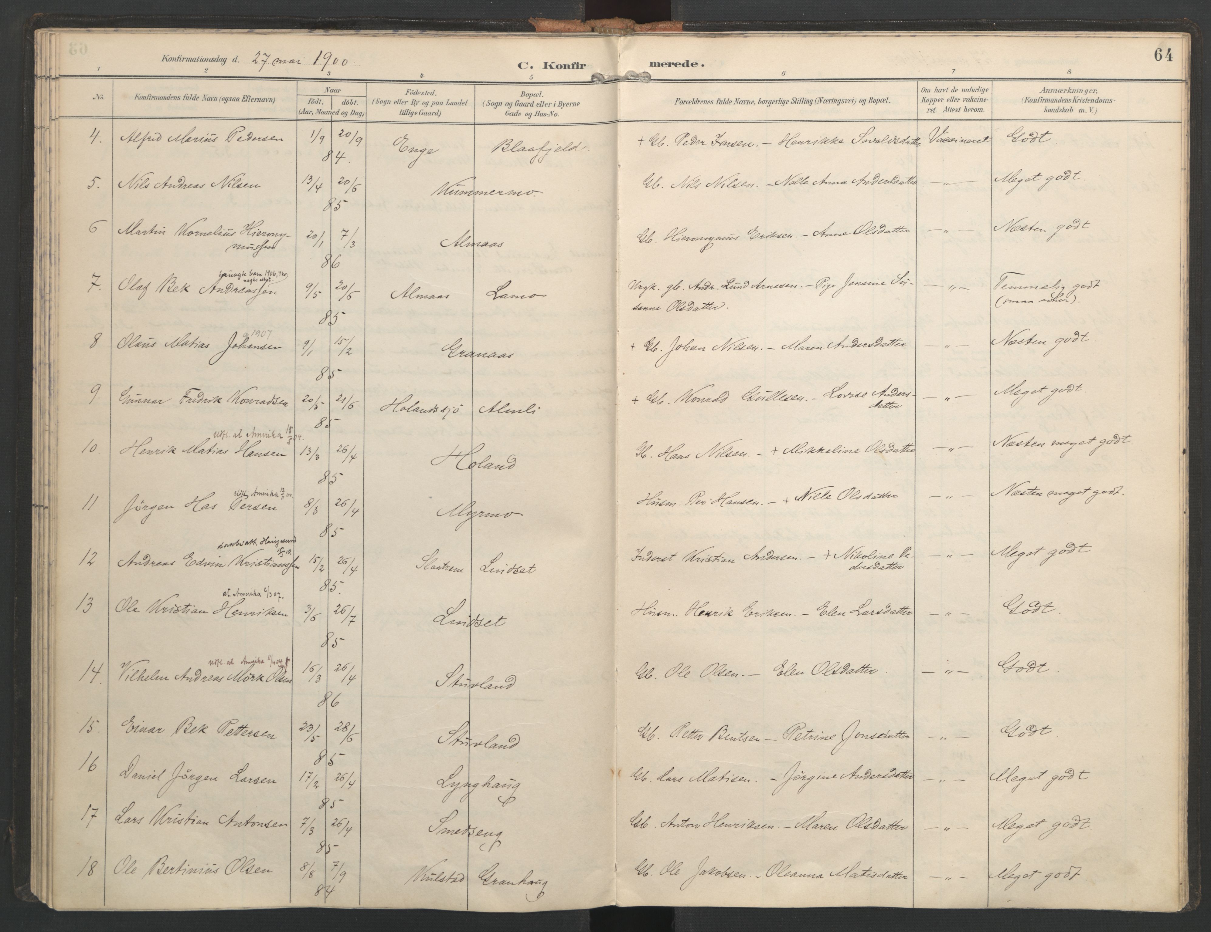 Ministerialprotokoller, klokkerbøker og fødselsregistre - Nordland, AV/SAT-A-1459/821/L0317: Parish register (official) no. 821A01, 1892-1907, p. 64