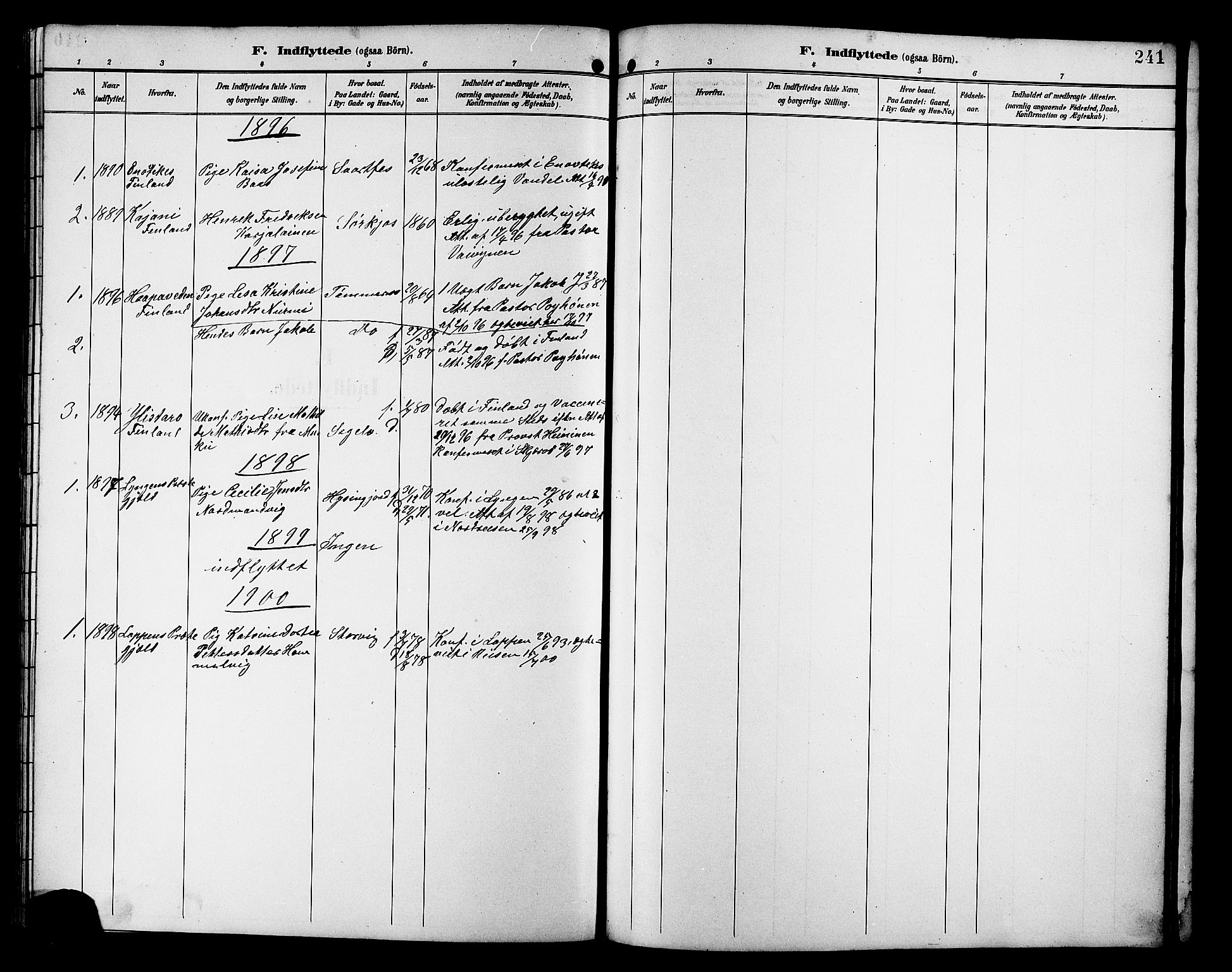 Skjervøy sokneprestkontor, AV/SATØ-S-1300/H/Ha/Hab/L0021klokker: Parish register (copy) no. 21, 1893-1910, p. 241
