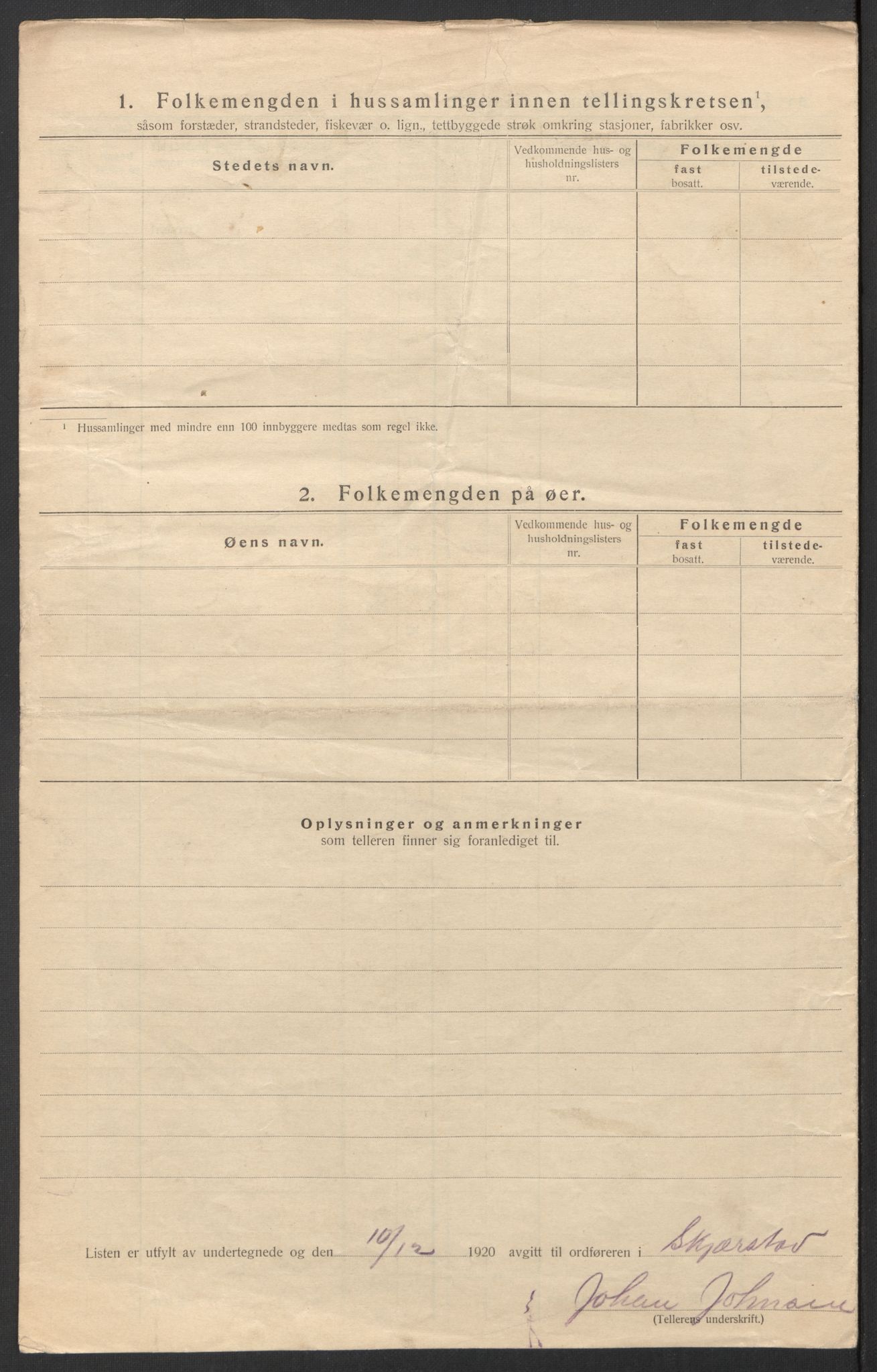 SAT, 1920 census for Skjerstad, 1920, p. 33