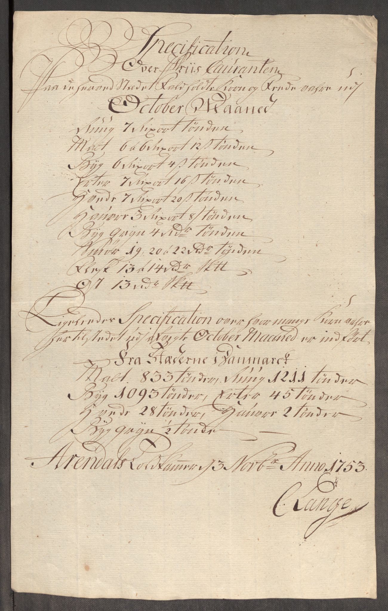 Rentekammeret inntil 1814, Realistisk ordnet avdeling, AV/RA-EA-4070/Oe/L0005: [Ø1]: Priskuranter, 1753-1757, p. 137