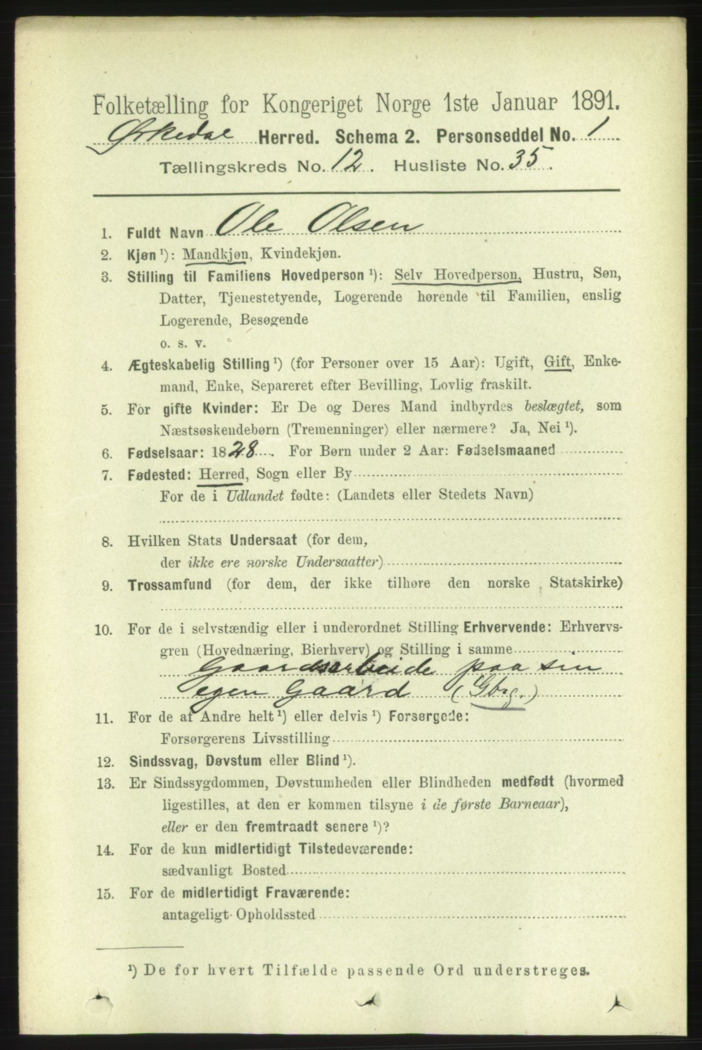 RA, 1891 census for 1638 Orkdal, 1891, p. 5774