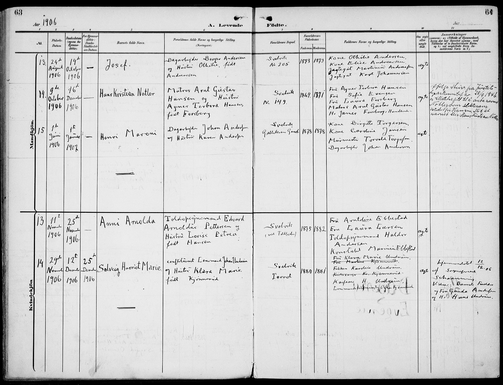 Strømm kirkebøker, AV/SAKO-A-322/F/Fb/L0002: Parish register (official) no. II 2, 1900-1919, p. 63-64