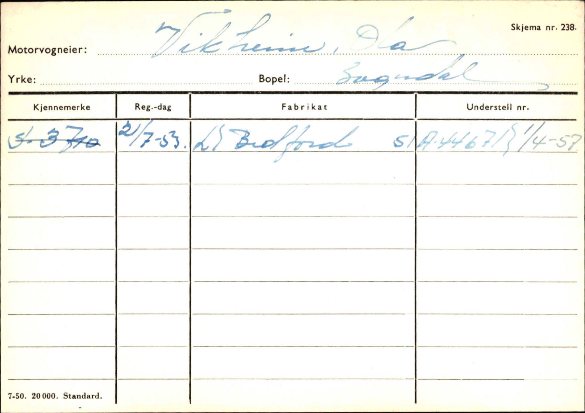 Statens vegvesen, Sogn og Fjordane vegkontor, SAB/A-5301/4/F/L0125: Eigarregister Sogndal V-Å. Aurland A-Å. Fjaler A-N, 1945-1975, p. 102