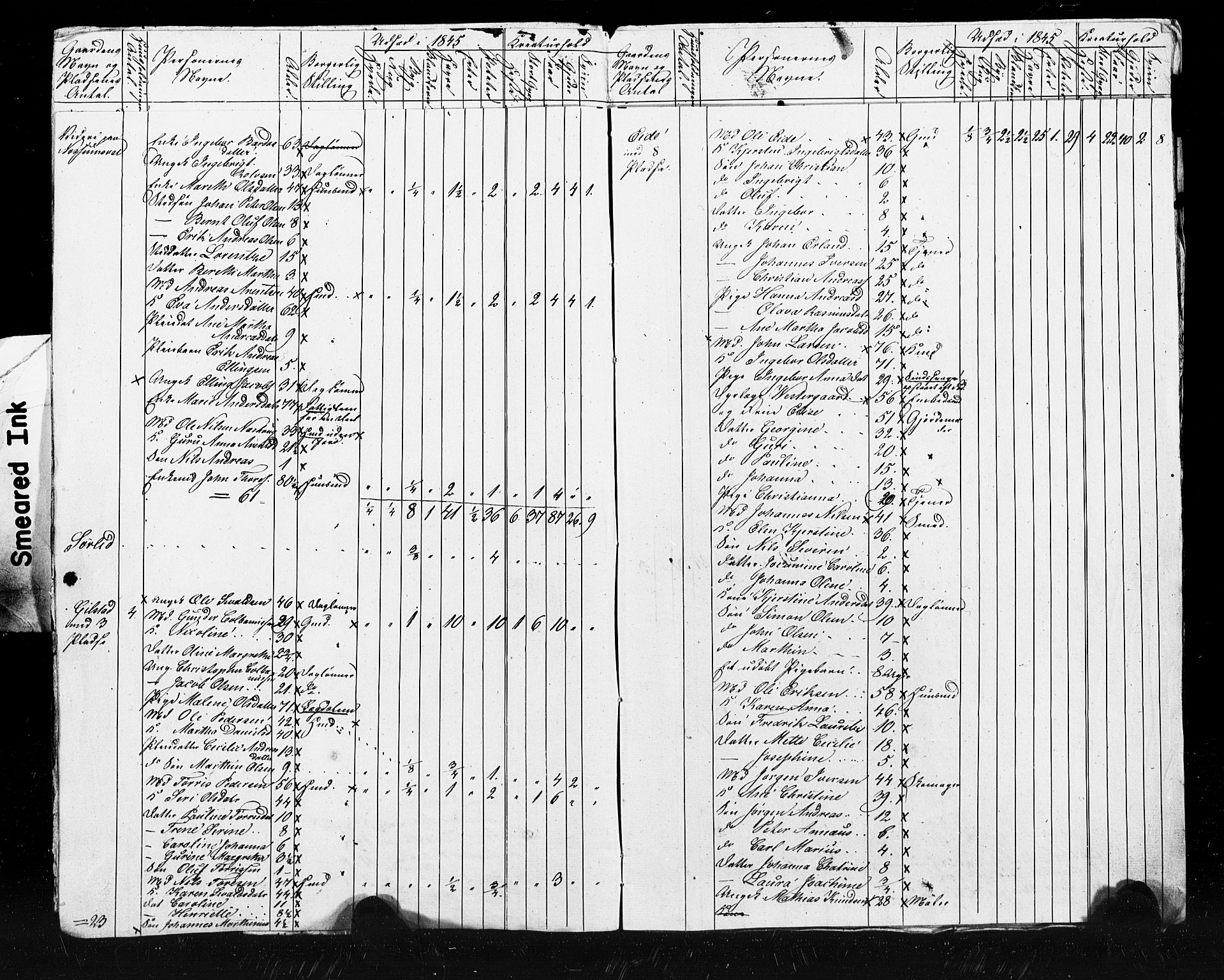 , Census 1845 for Skogn, 1845, p. 37