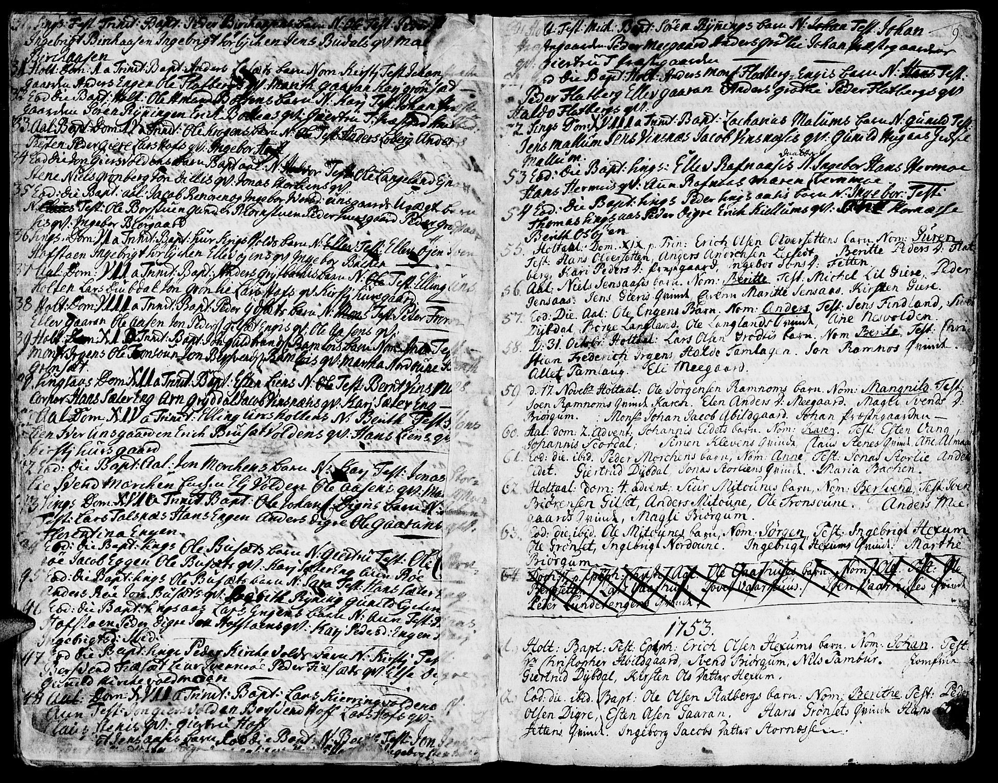 Ministerialprotokoller, klokkerbøker og fødselsregistre - Sør-Trøndelag, SAT/A-1456/685/L0952: Parish register (official) no. 685A01, 1745-1804, p. 9