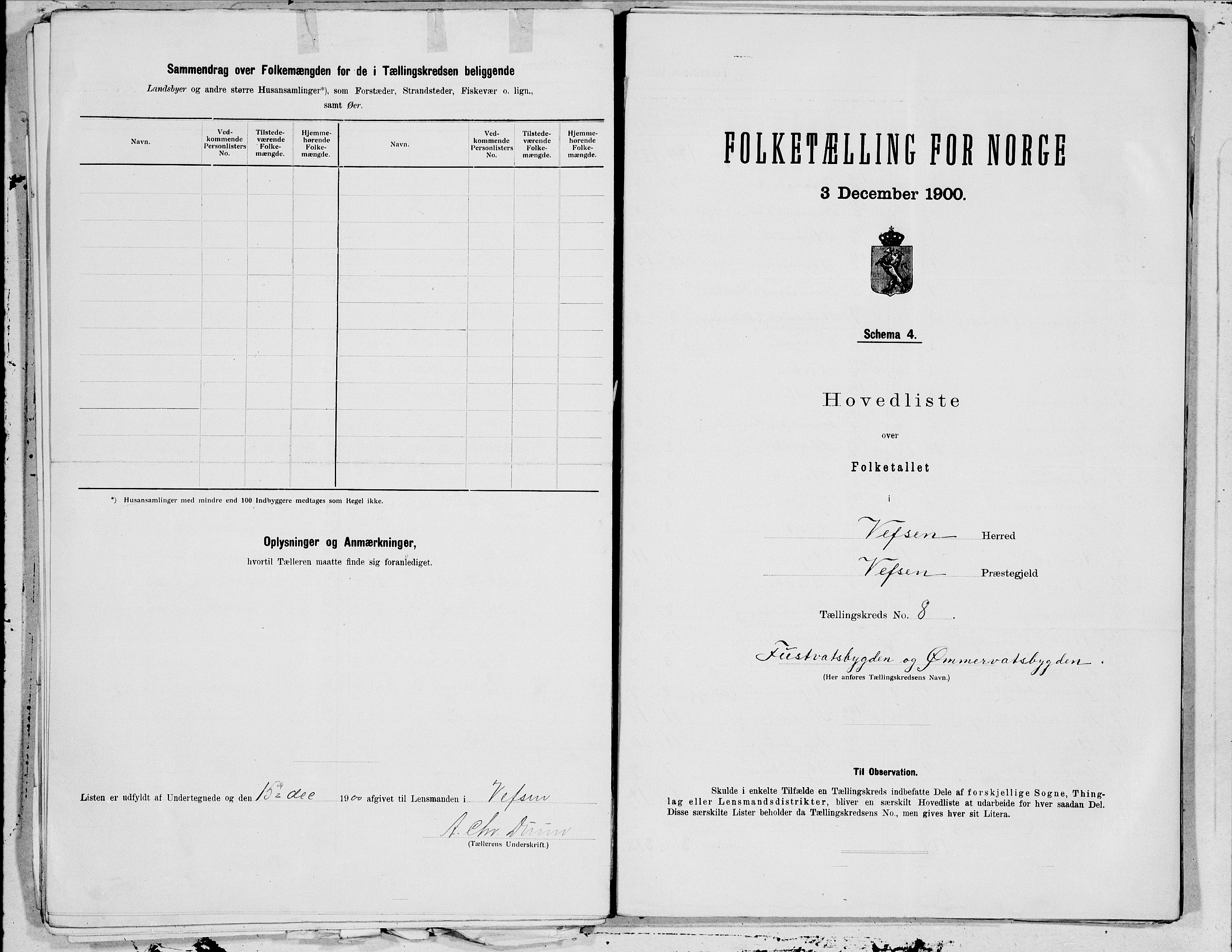 SAT, 1900 census for Vefsn, 1900, p. 14