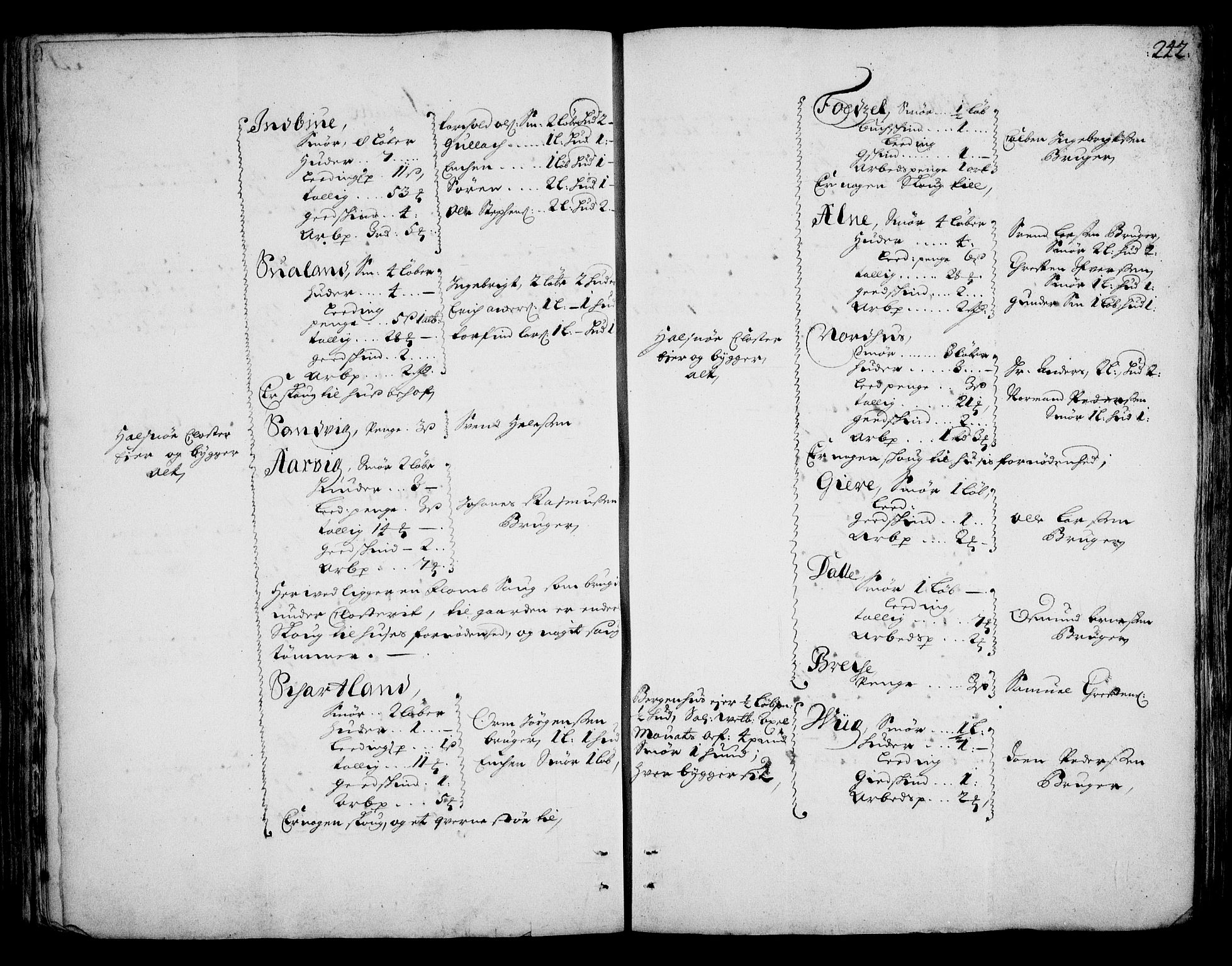 Rentekammeret inntil 1814, Realistisk ordnet avdeling, RA/EA-4070/On/L0002: [Jj 3]: Besiktigelsesforretninger over Halsnøy klosters gods, 1659-1703, p. 241b-242a