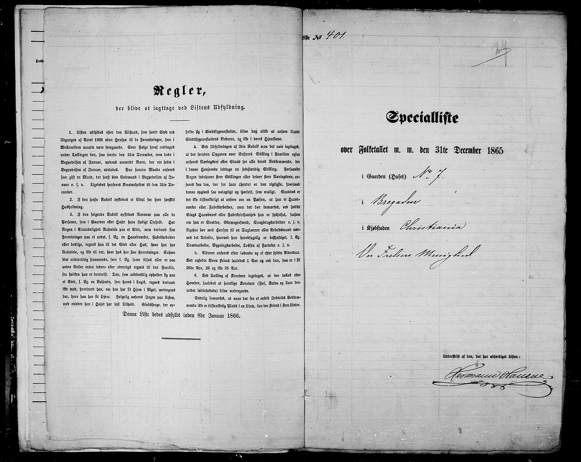 RA, 1865 census for Kristiania, 1865, p. 1126