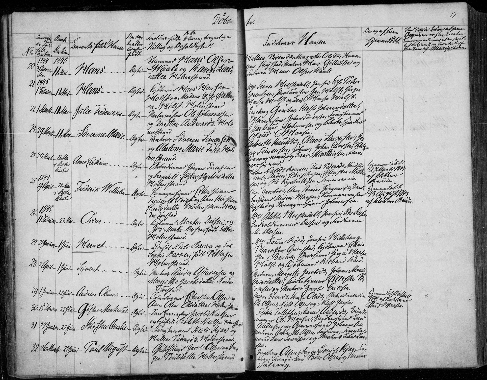 Holmestrand kirkebøker, SAKO/A-346/F/Fa/L0002: Parish register (official) no. 2, 1840-1866, p. 17