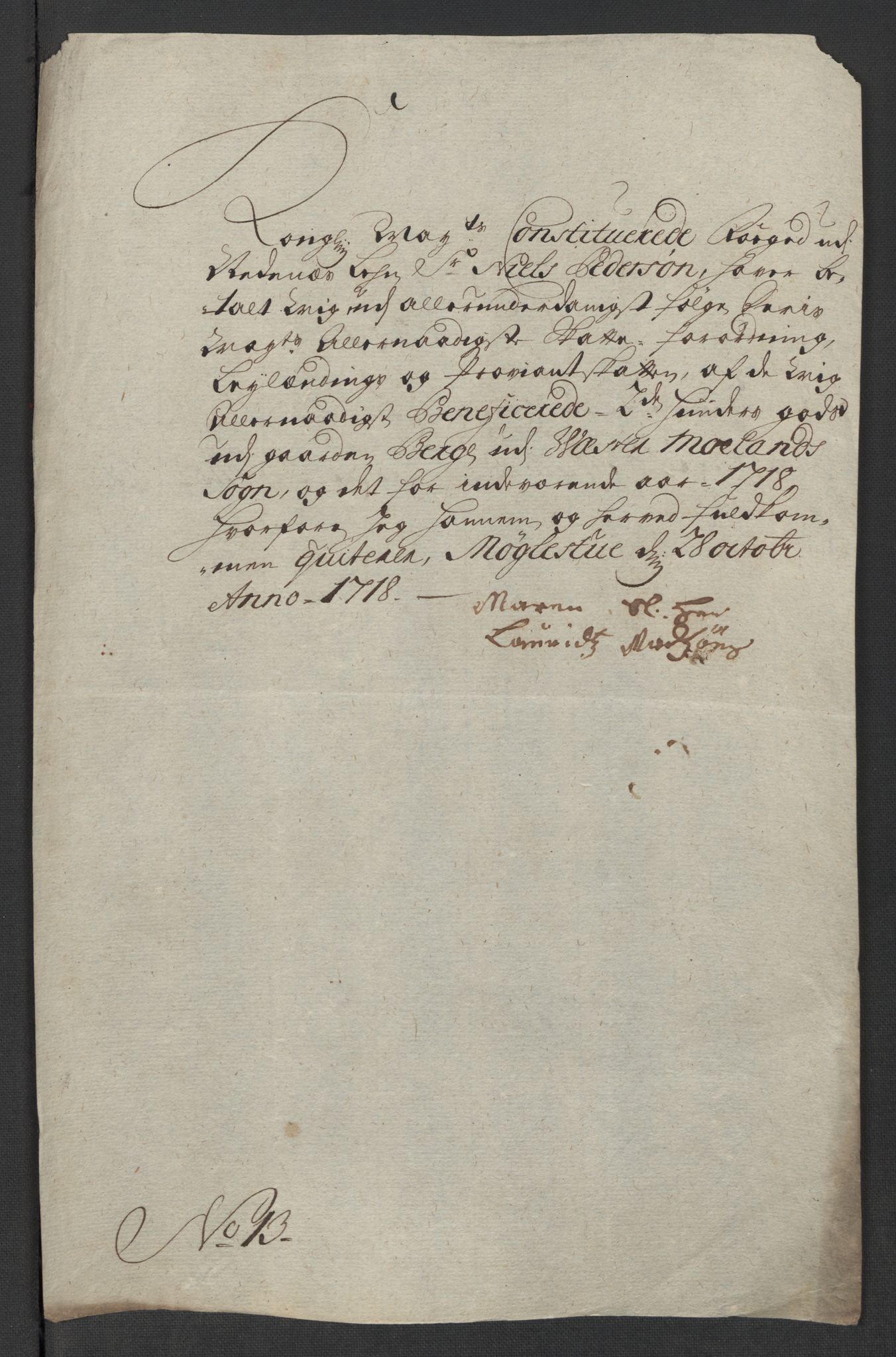 Rentekammeret inntil 1814, Reviderte regnskaper, Fogderegnskap, AV/RA-EA-4092/R39/L2327: Fogderegnskap Nedenes, 1718, p. 252