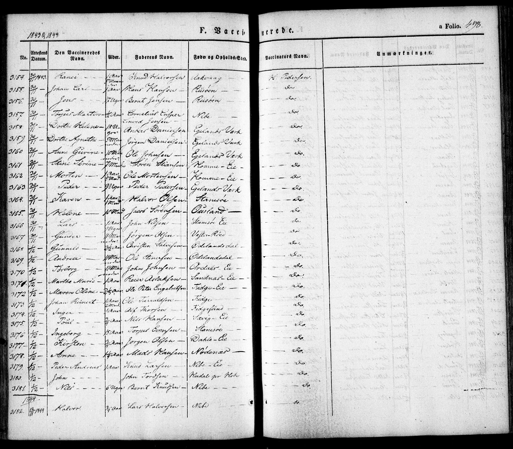 Søndeled sokneprestkontor, SAK/1111-0038/F/Fa/L0002: Parish register (official) no. A 2, 1839-1860, p. 498