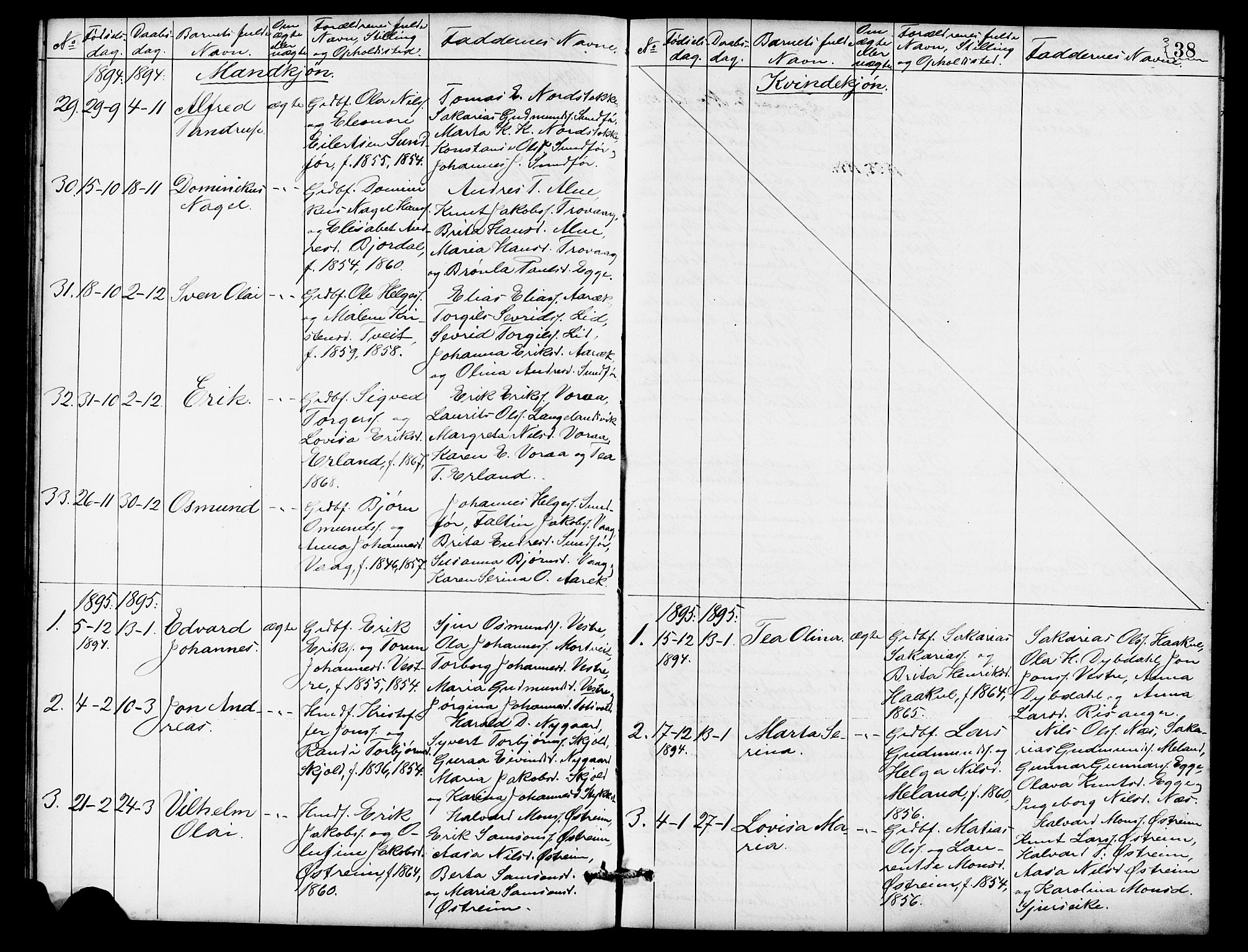 Skjold sokneprestkontor, SAST/A-101847/H/Ha/Hab/L0007: Parish register (copy) no. B 7, 1885-1906, p. 38