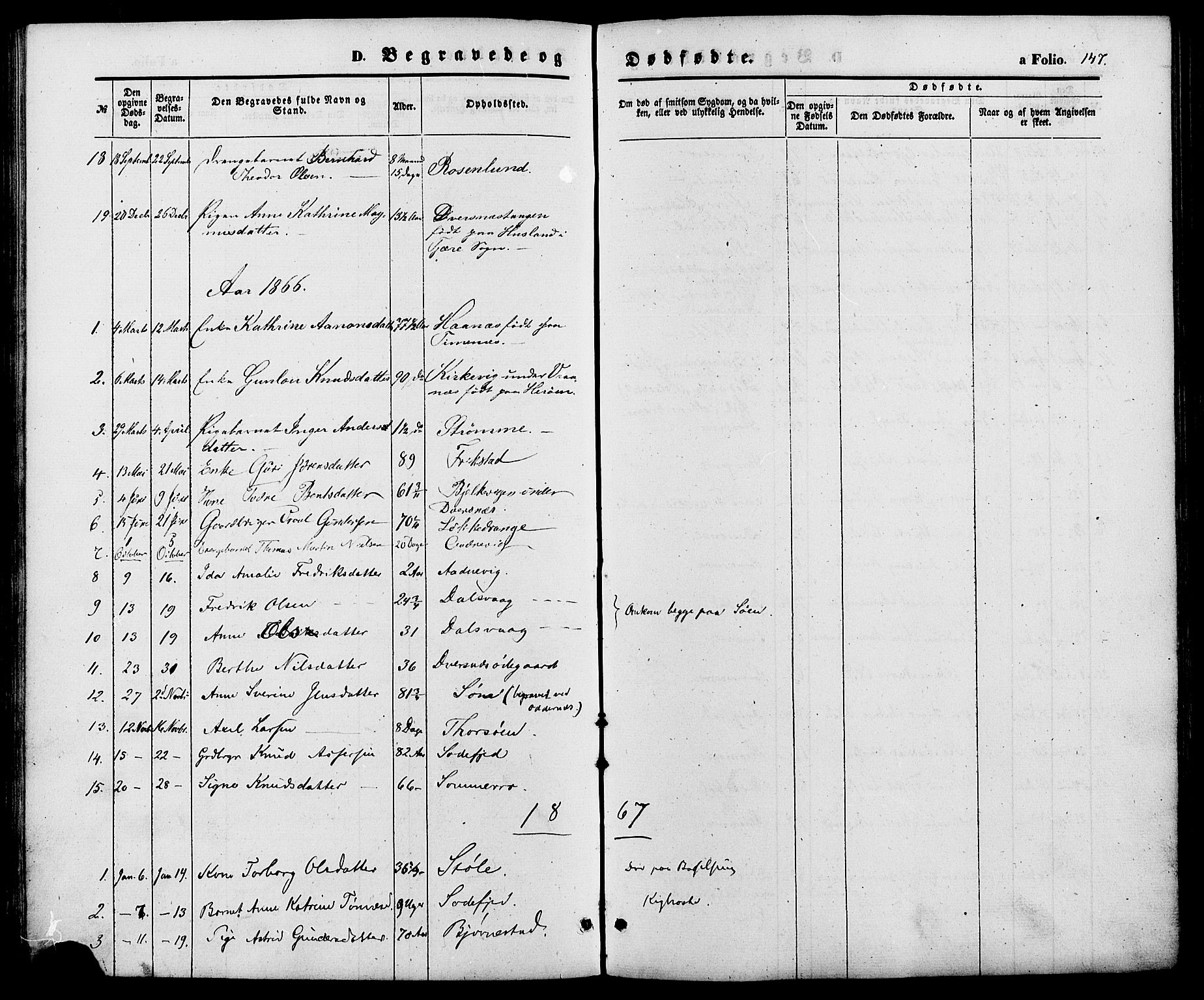 Oddernes sokneprestkontor, AV/SAK-1111-0033/F/Fa/Fab/L0001: Parish register (official) no. A 1, 1865-1884, p. 147