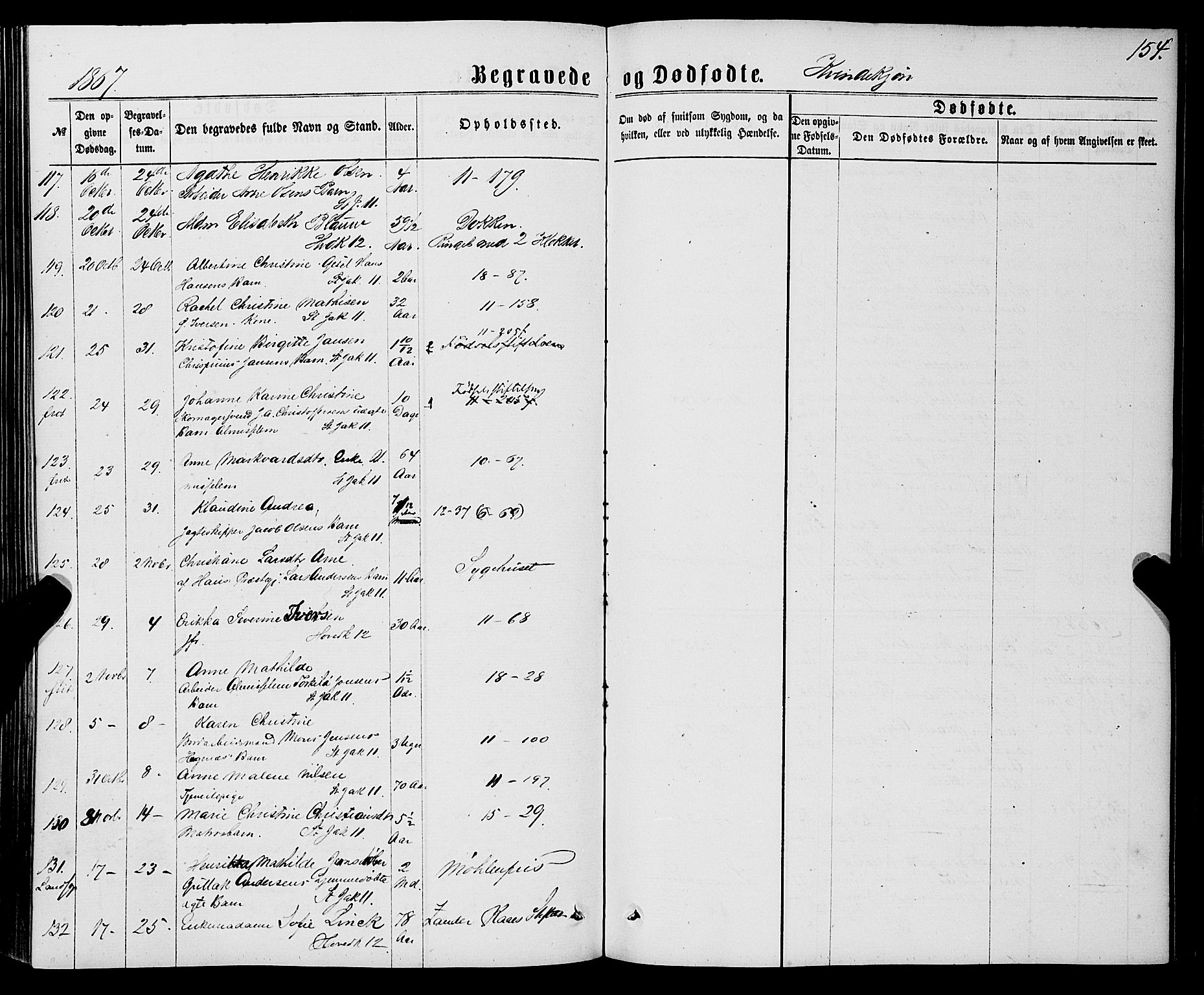 Domkirken sokneprestembete, AV/SAB-A-74801/H/Haa/L0042: Parish register (official) no. E 3, 1863-1876, p. 154