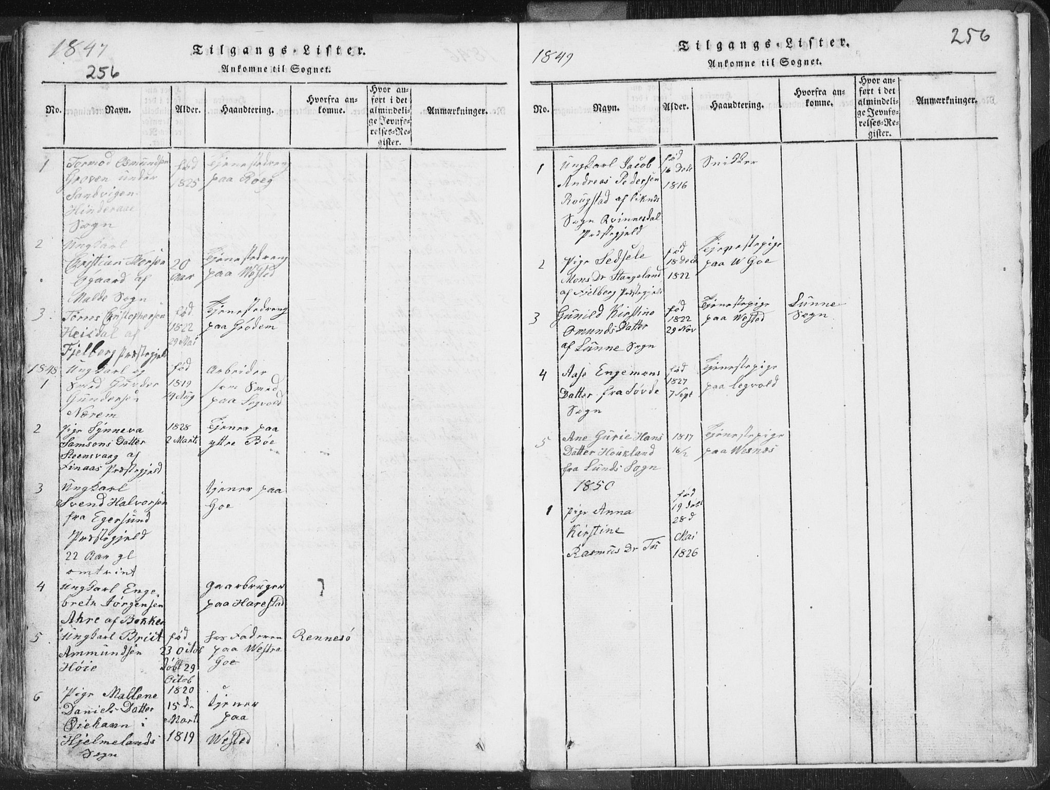 Hetland sokneprestkontor, SAST/A-101826/30/30BA/L0001: Parish register (official) no. A 1, 1816-1856, p. 256