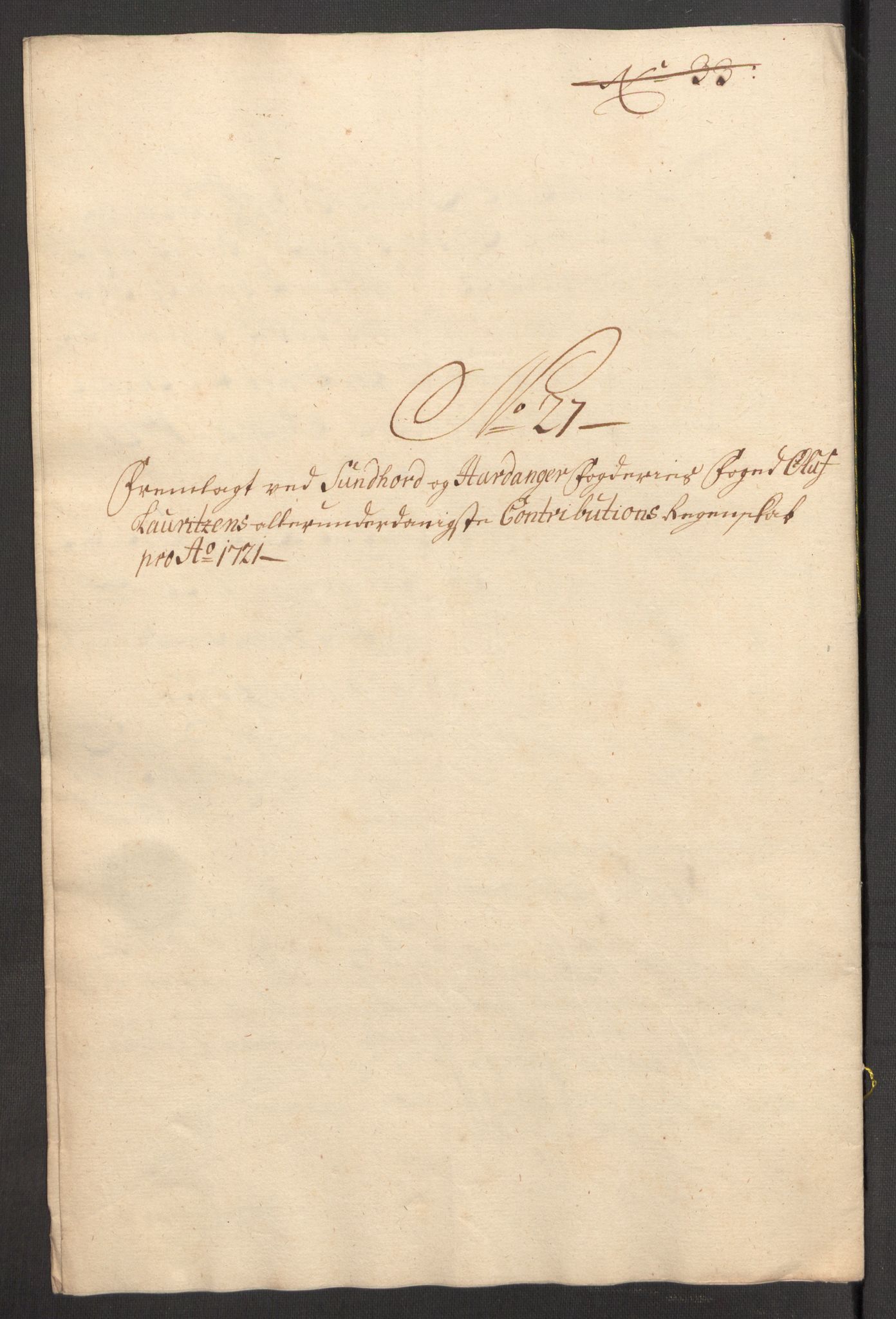 Rentekammeret inntil 1814, Reviderte regnskaper, Fogderegnskap, AV/RA-EA-4092/R48/L3000: Fogderegnskap Sunnhordland og Hardanger, 1721, p. 188