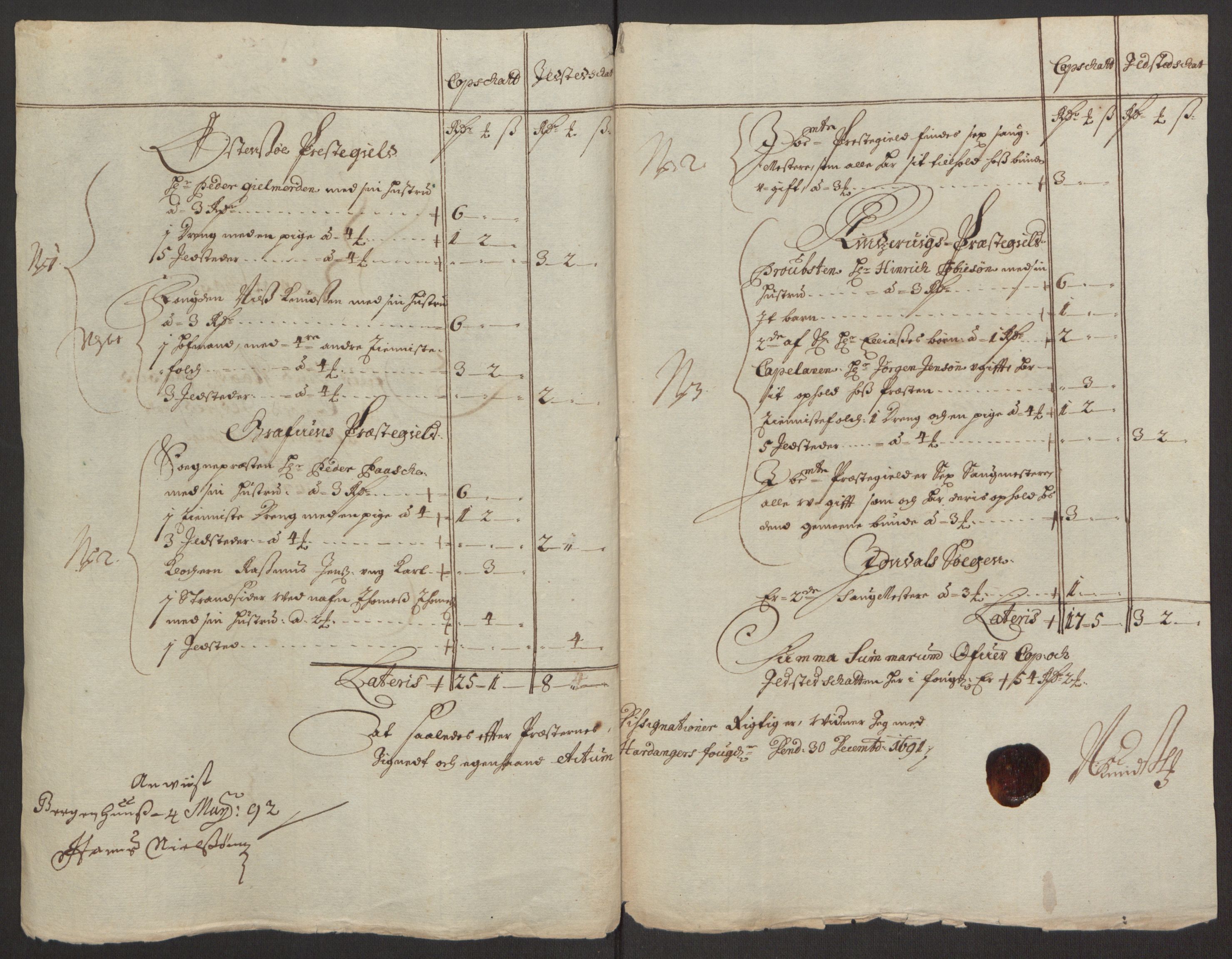 Rentekammeret inntil 1814, Reviderte regnskaper, Fogderegnskap, RA/EA-4092/R48/L2973: Fogderegnskap Sunnhordland og Hardanger, 1691-1692, p. 296