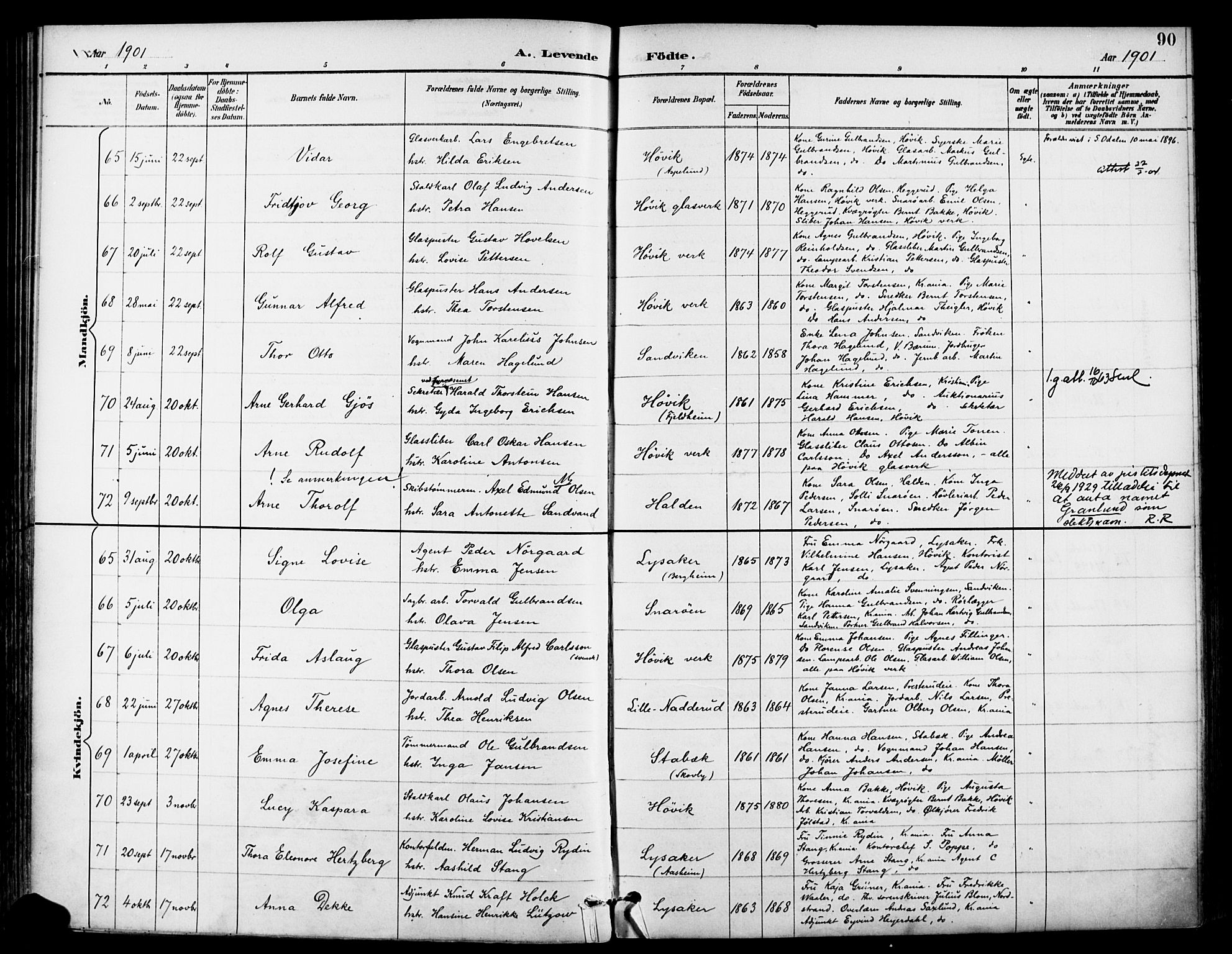 Asker prestekontor Kirkebøker, SAO/A-10256a/F/Fc/L0003: Parish register (official) no. III 3, 1892-1904, p. 90
