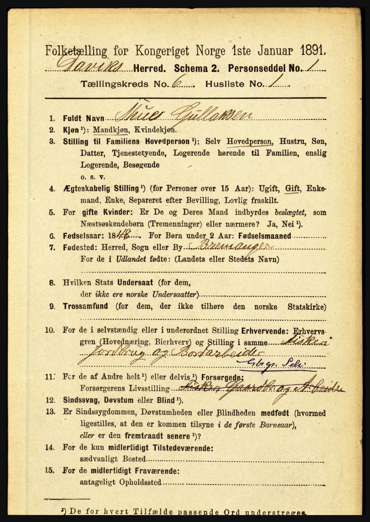 RA, 1891 census for 1442 Davik, 1891, p. 2298