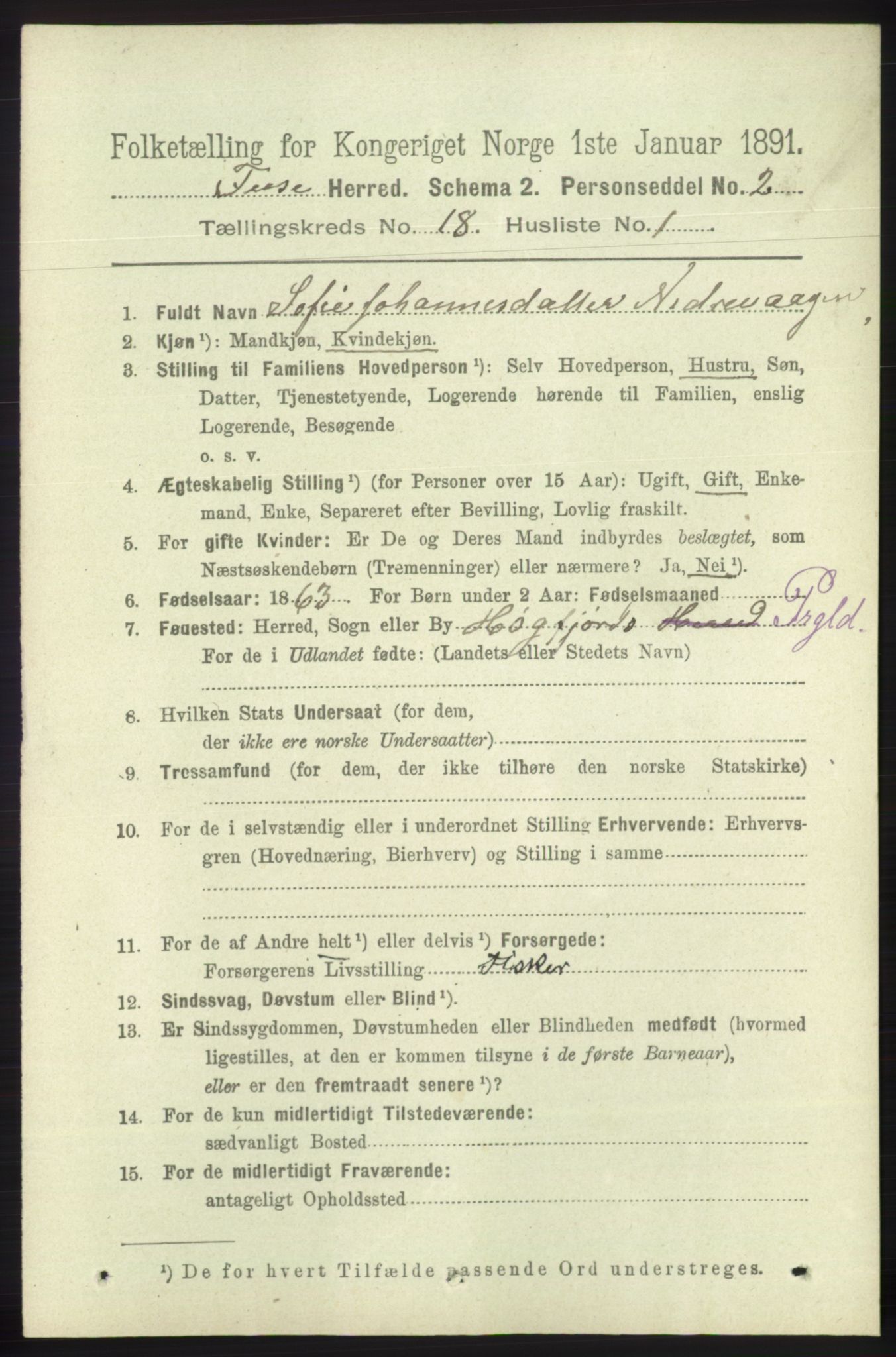 RA, 1891 census for 1241 Fusa, 1891, p. 4114