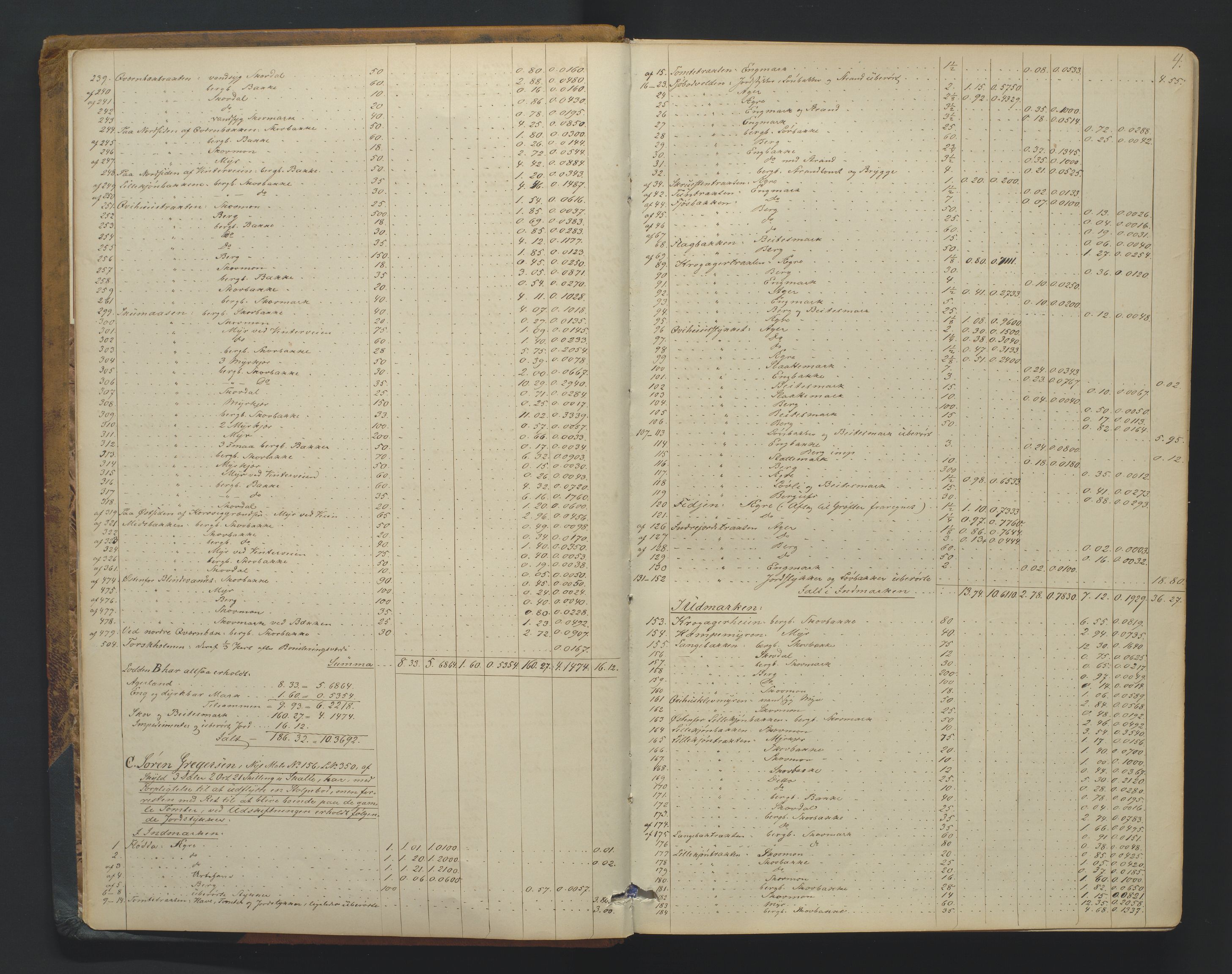 Utskiftningsformannen i Nedenes amt, AV/SAK-1541-0002/F/Fa/Faa/L0006: Utskiftningsprotokoll med gårdsregister, Nedenes amt nr 6, 1868-1873, p. 4